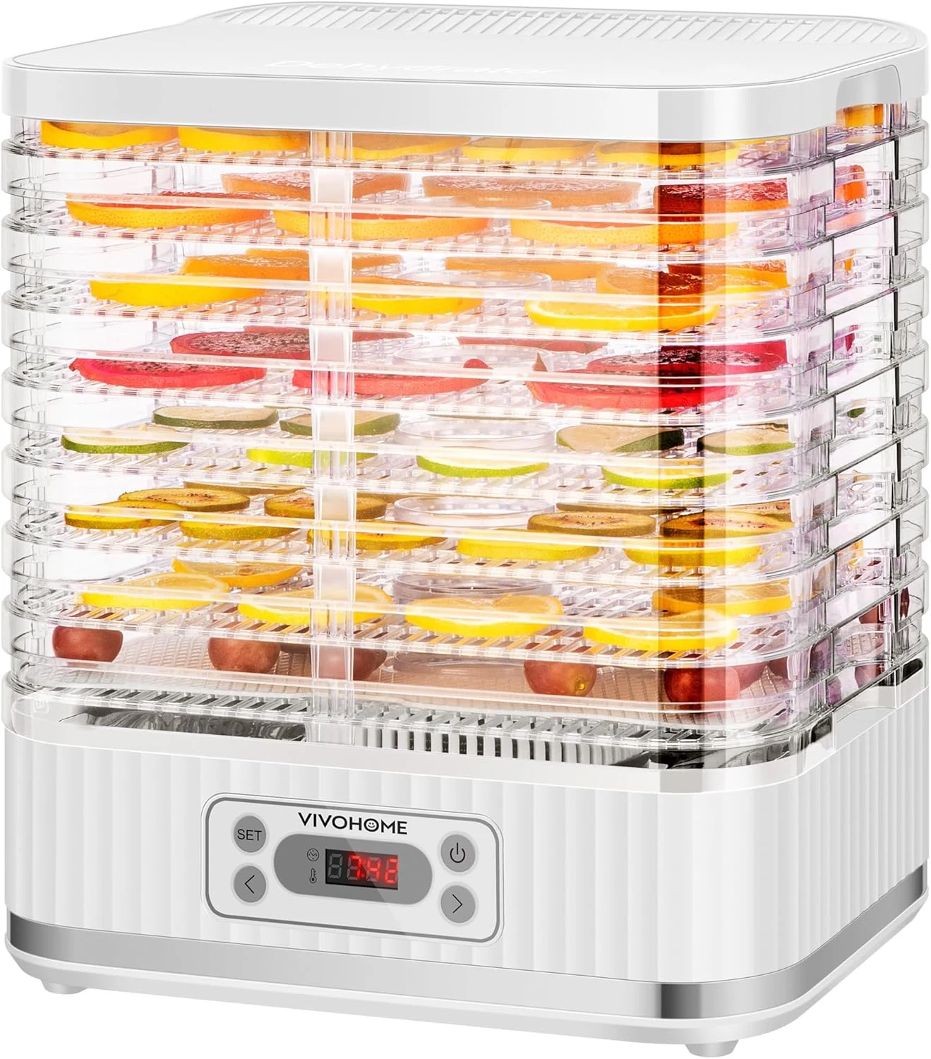 VIVOHOME Electric 8 Trays Food Dehydrator, 400W Hydrator Machine with 72H Digital Timer and Temperature Control