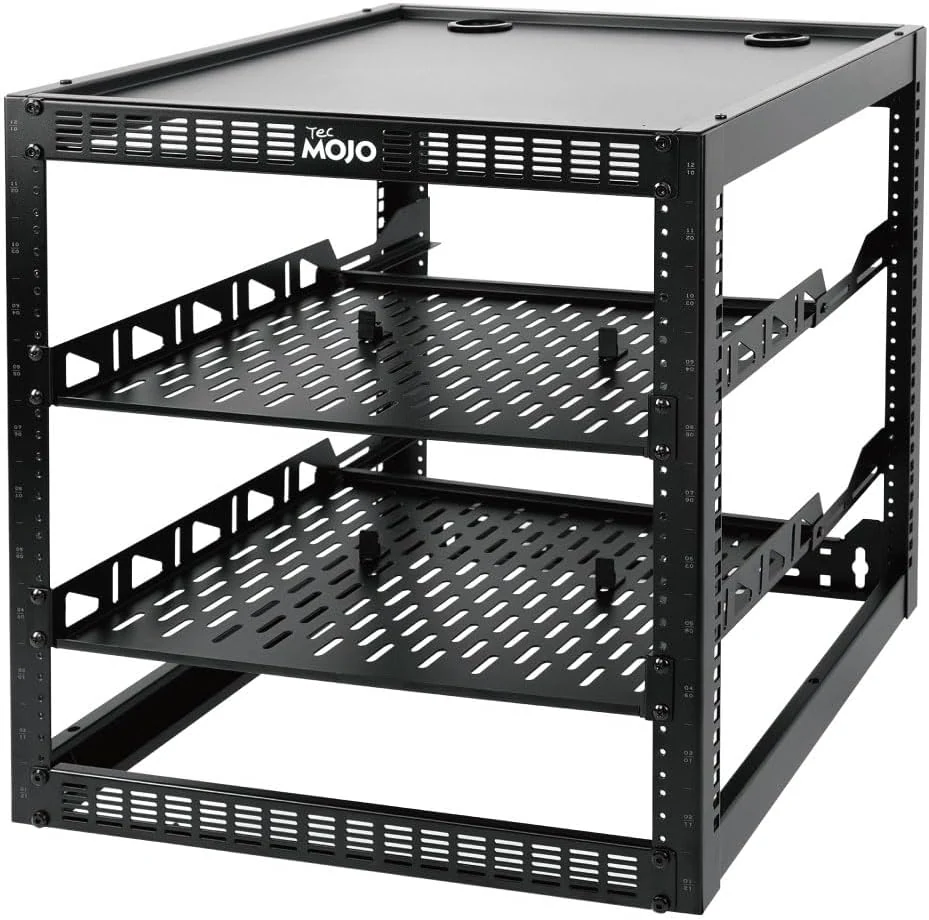 Tecmojo 12U Open Frame Network Rack for IT & AV Gear