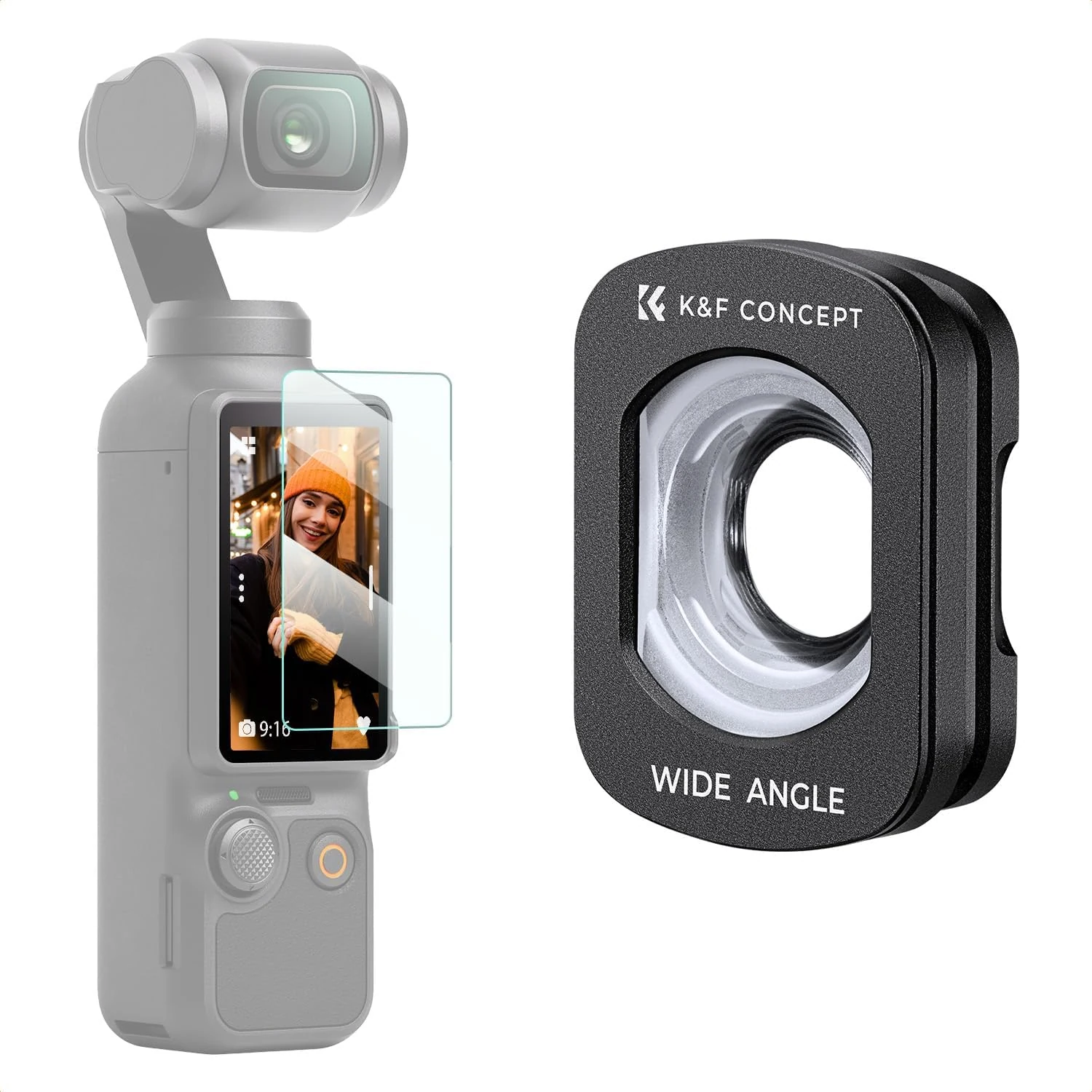 K&F CONCEPT FW01 Wide-Angle Lens Compatible with DJI Osmo Pocket 4/3, Magnetic Attach/Multi-Coated/Optical Glass