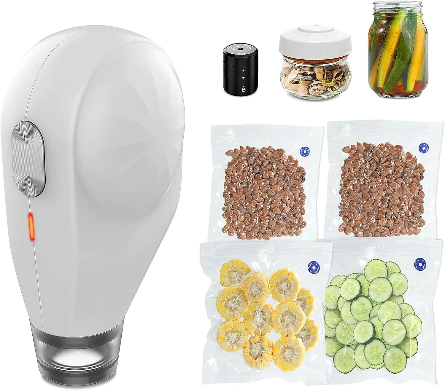 Wevac Electric Vacuum Sealer Kit, All in One for Mason Jars, Bags, and Wine Bottles