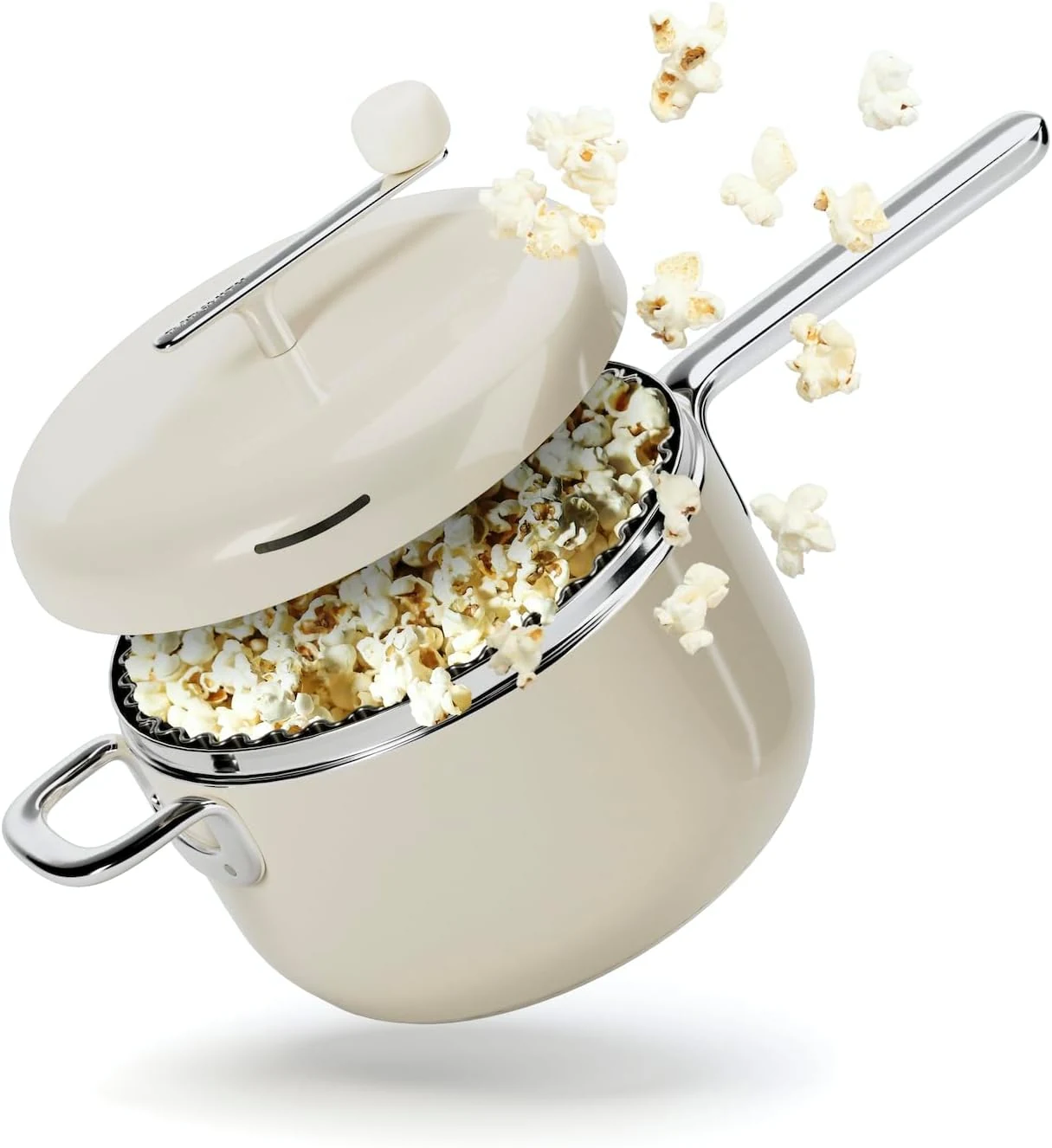 Popsmith Popcorn Popper in Cream - 6 Quart Stovetop Popcorn Machine