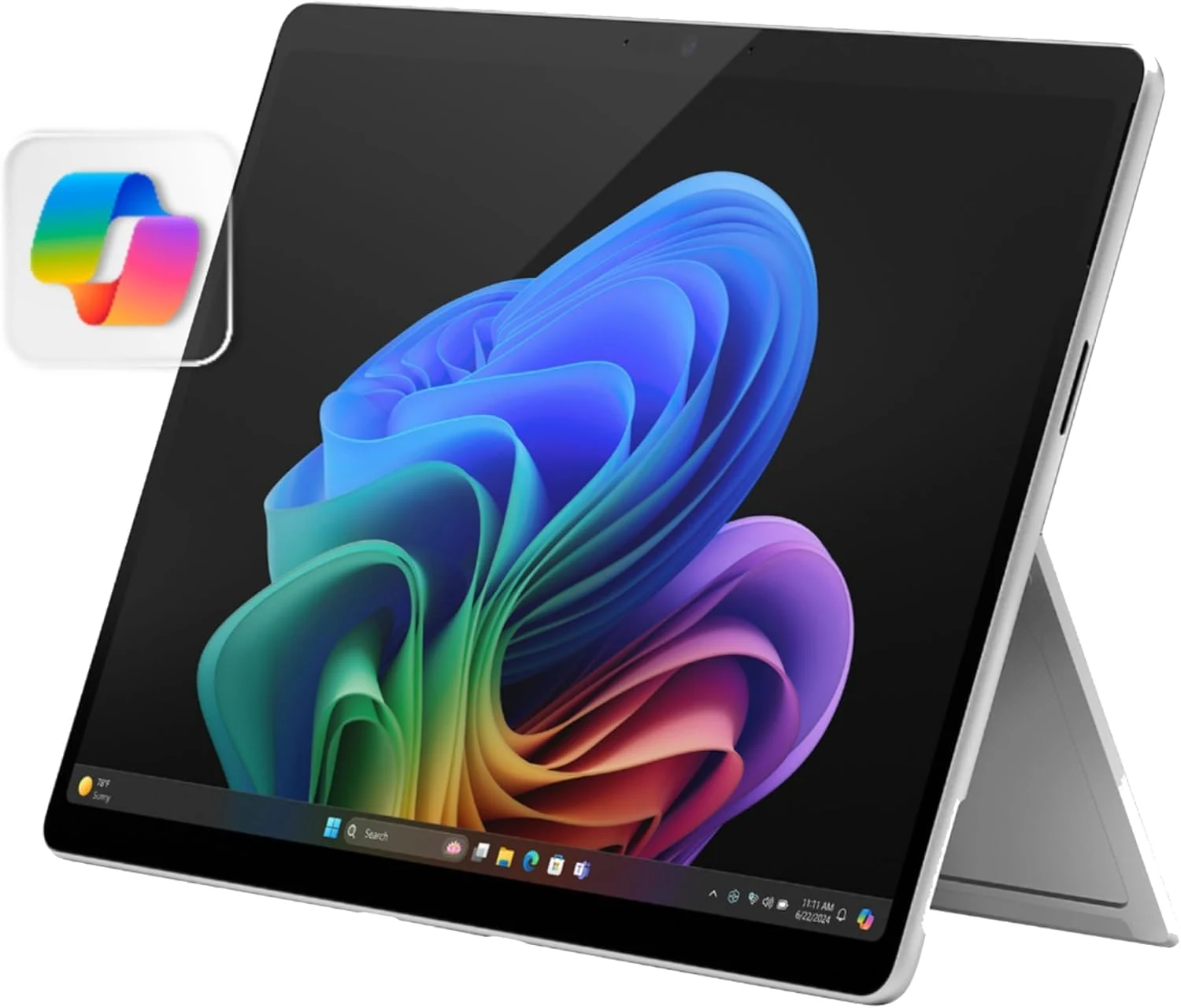 Microsoft Surface Pro 2-in-1 Laptop/Tablet (2024), Windows 11 Copilot+ PC, 13" Touchscreen LCD Display, Snapdragon X Plus (10 Core), 16GB RAM, 256GB Storage, 5G Connectivity, Platinum