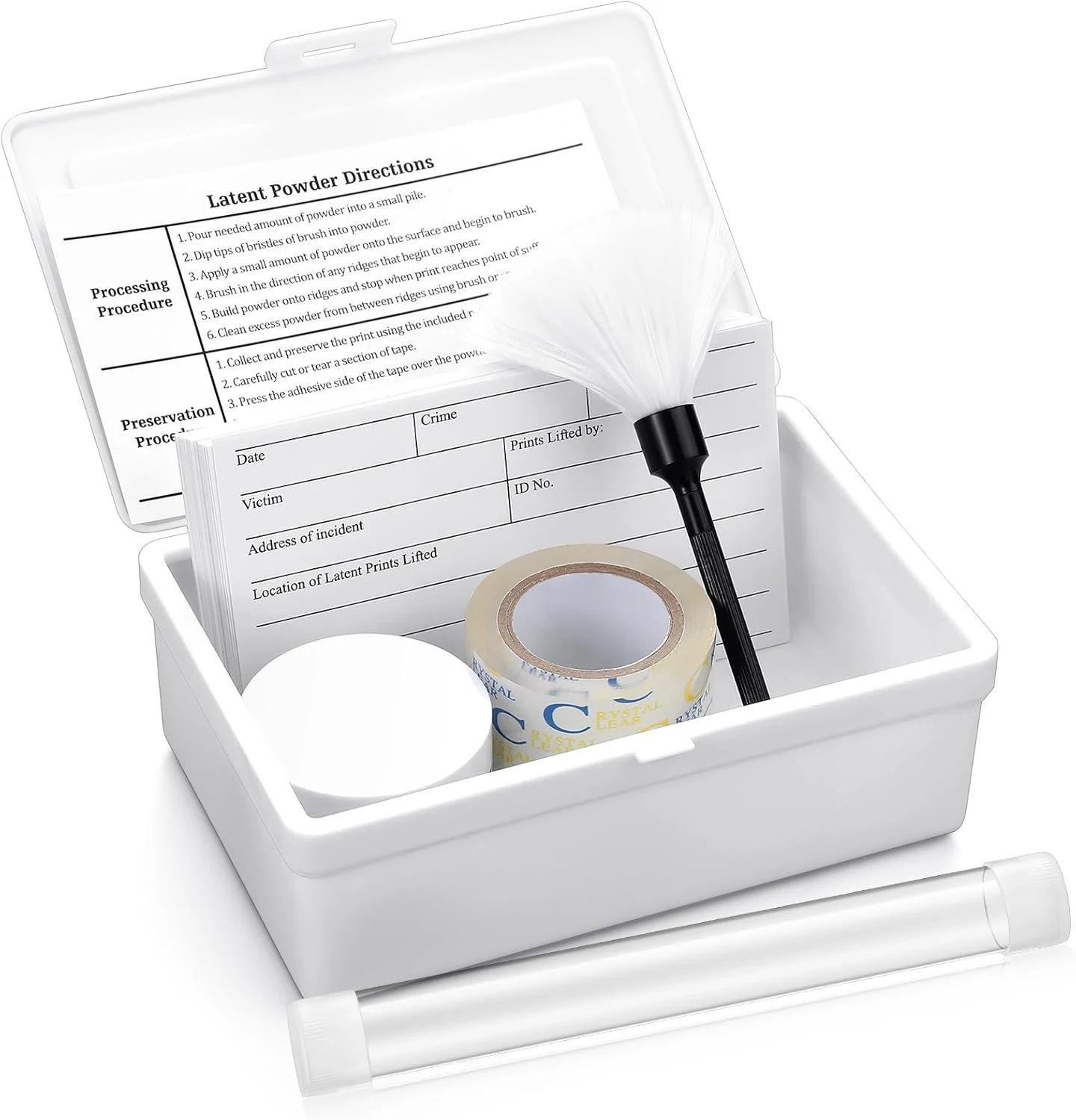 Leelosp Basic Latent Fingerprint Kit Bichromatic Fingerprint Powder