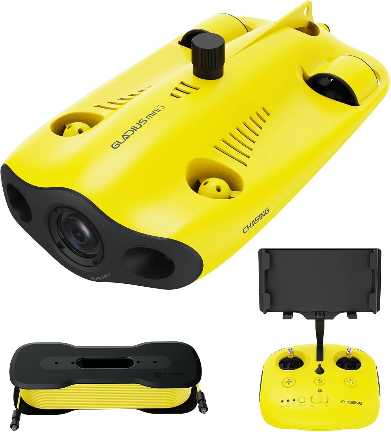 Underwater Drone, Mini S submarine drone with 4K+EIS Image Stabilization Camera for Real-Time Viewing Depth & Temperature Data, Direct-Connect Remote Controller, Dive to 330ft Underwater, Portable ROV