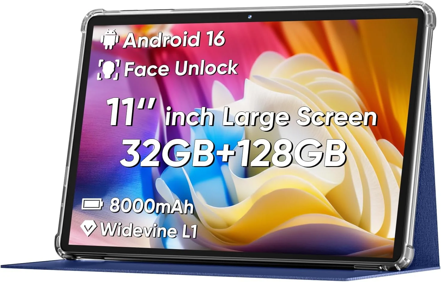 COLORROOM 2026 Android 16 Tablet 11inch, Face Unlock, 18W Fast Charging, 32GB+128GB+1TB Expand