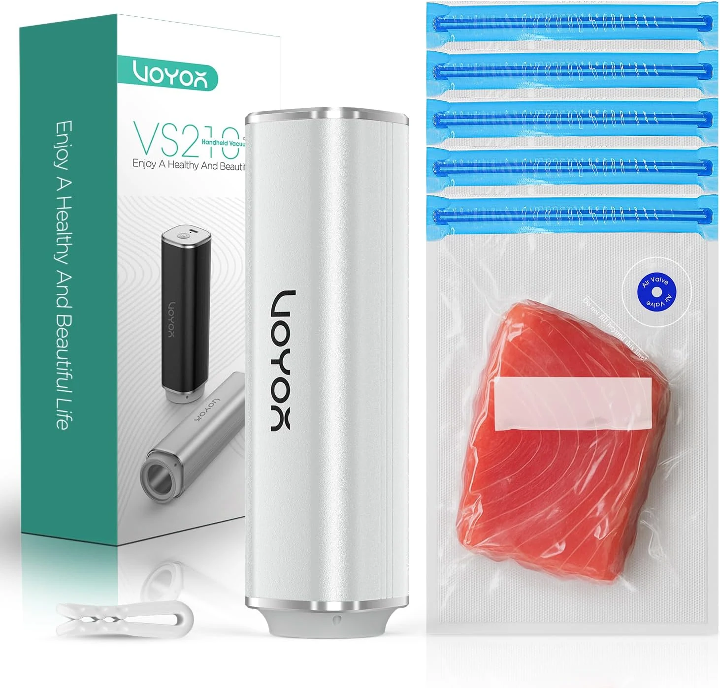 VOYOR Handheld Vacuum Sealer, Portable Vacuum Sealer Kit with Vacuum Bags Cordless Automatic Vacuum Pump