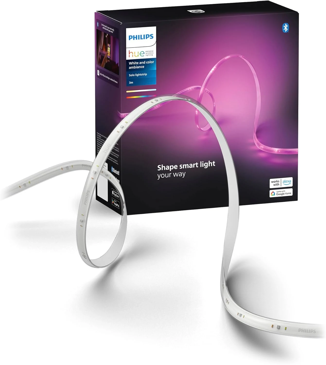 PHILIPS Hue Indoor 10 Ft Smart RGBWW LED Solo Lightstrip Base Kit