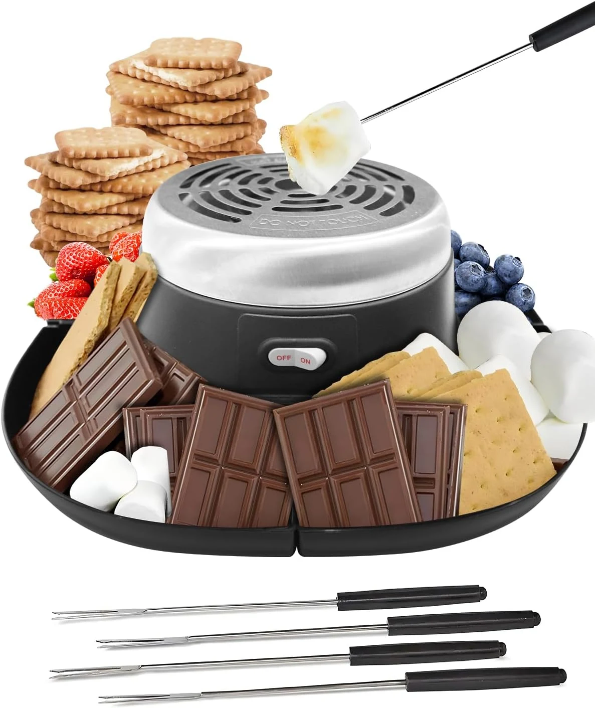 Smores Maker Tabletop Indoor Kit, Indoor Smore Maker Smores Kit Flameless S'mores Maker, Tabletop Smores Maker, Movie Night Supplies Housewarming Christmas Gifts, 120V