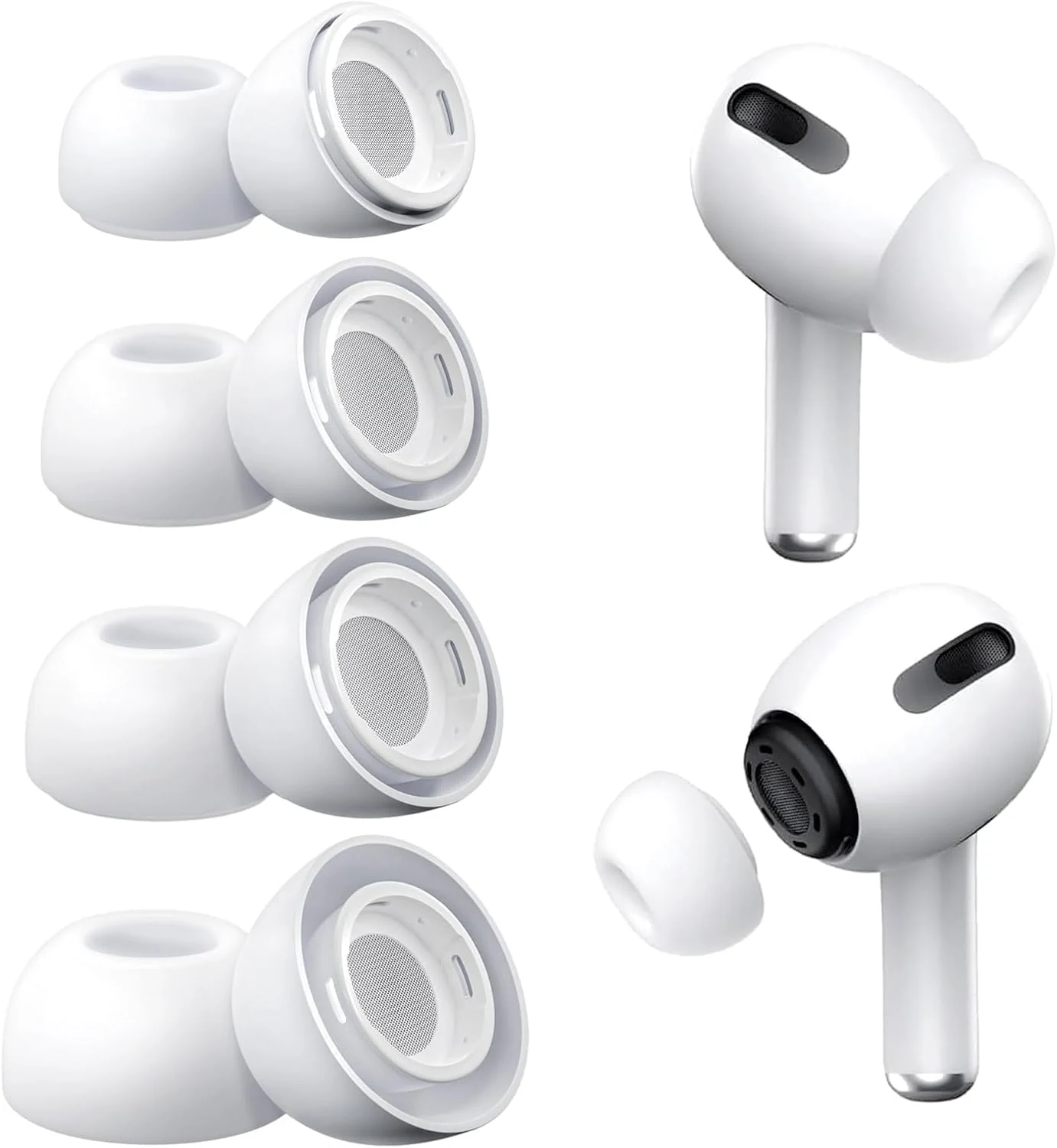 4 Pairs Replacement Ear Tips Compatible with AirPods Pro 1st/2nd