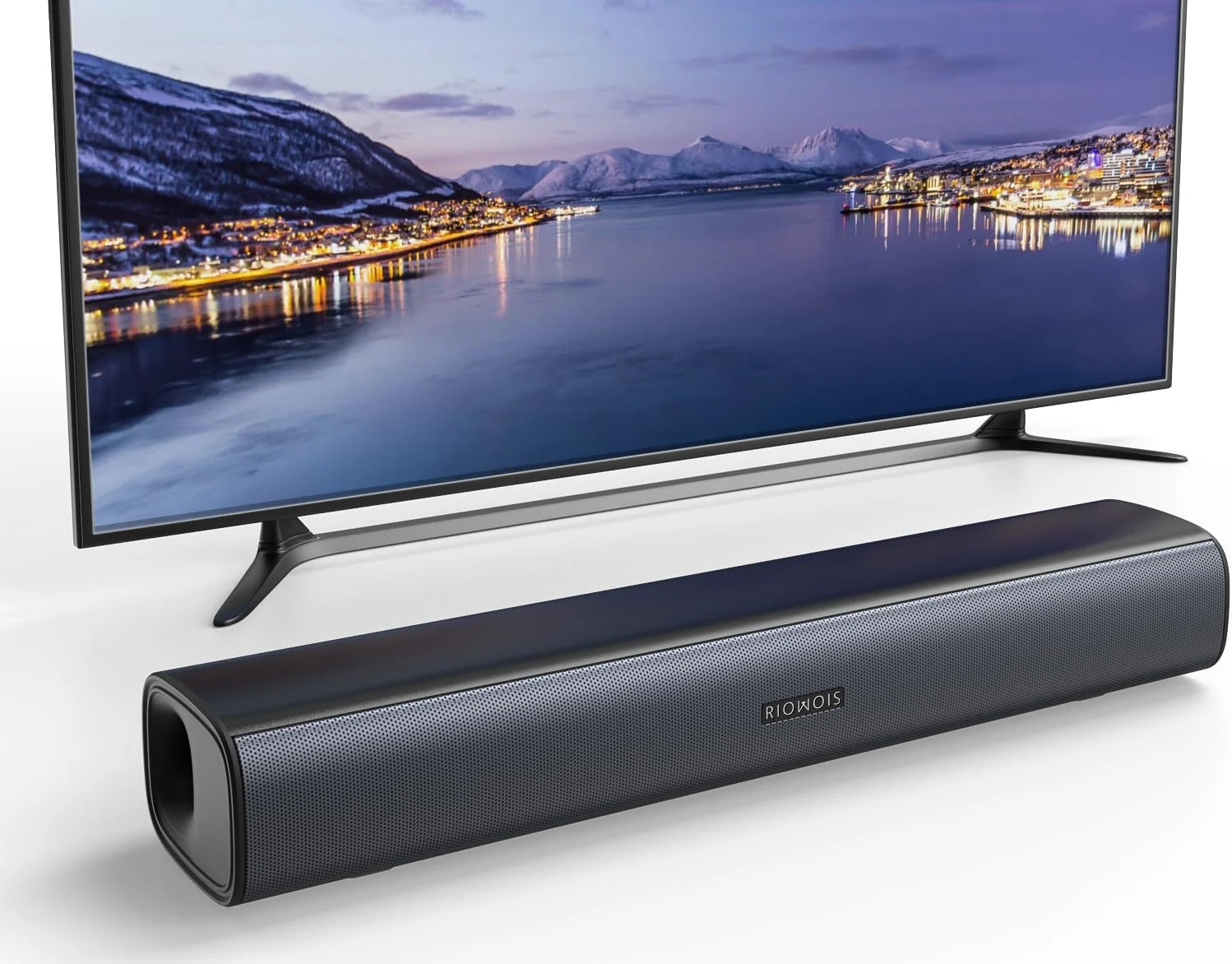 RIOWOIS Sound Bar for Smart TV, Soundbar for TV with Bass Reflector and Easy Set up