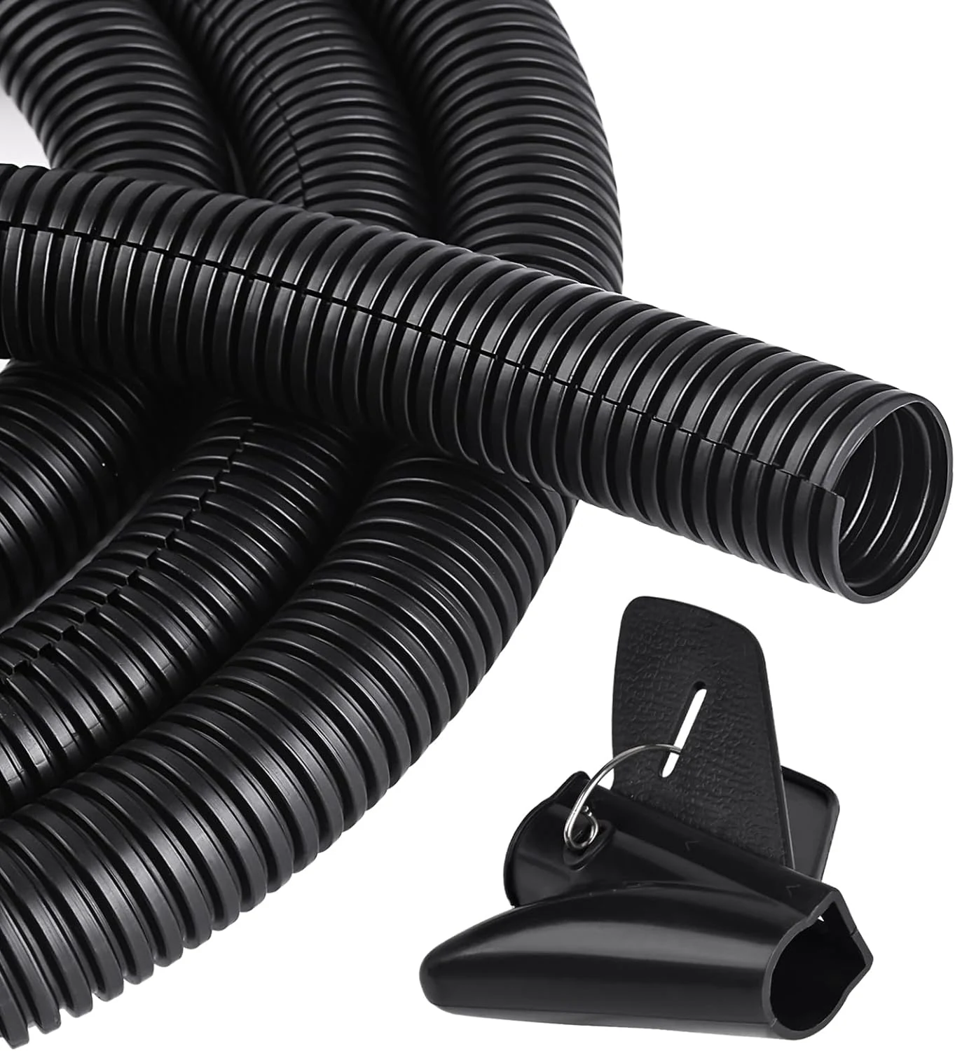 CrocSee 25ft 1/2 Inch Flame Retardant Split Wire Loom Tubing (Black) with Installation Tool