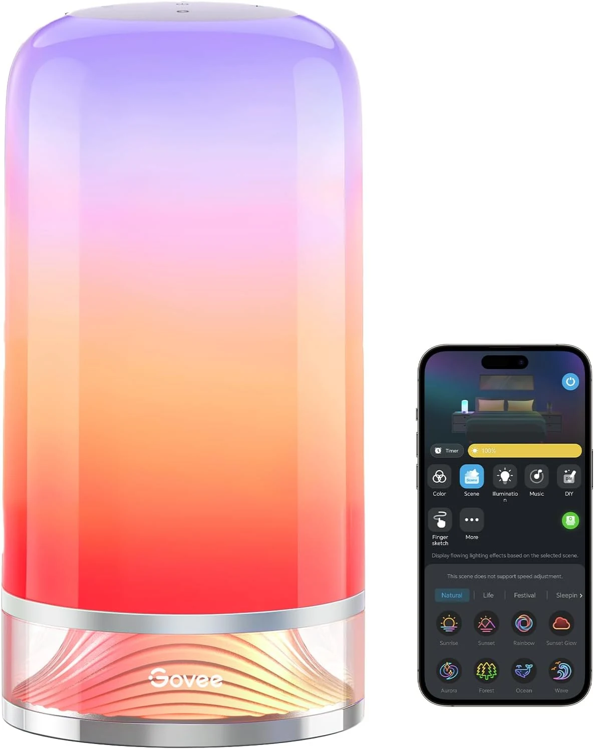 Govee RGBIC Smart Table Lamp 2, Touch Bedside Small Table Lamp