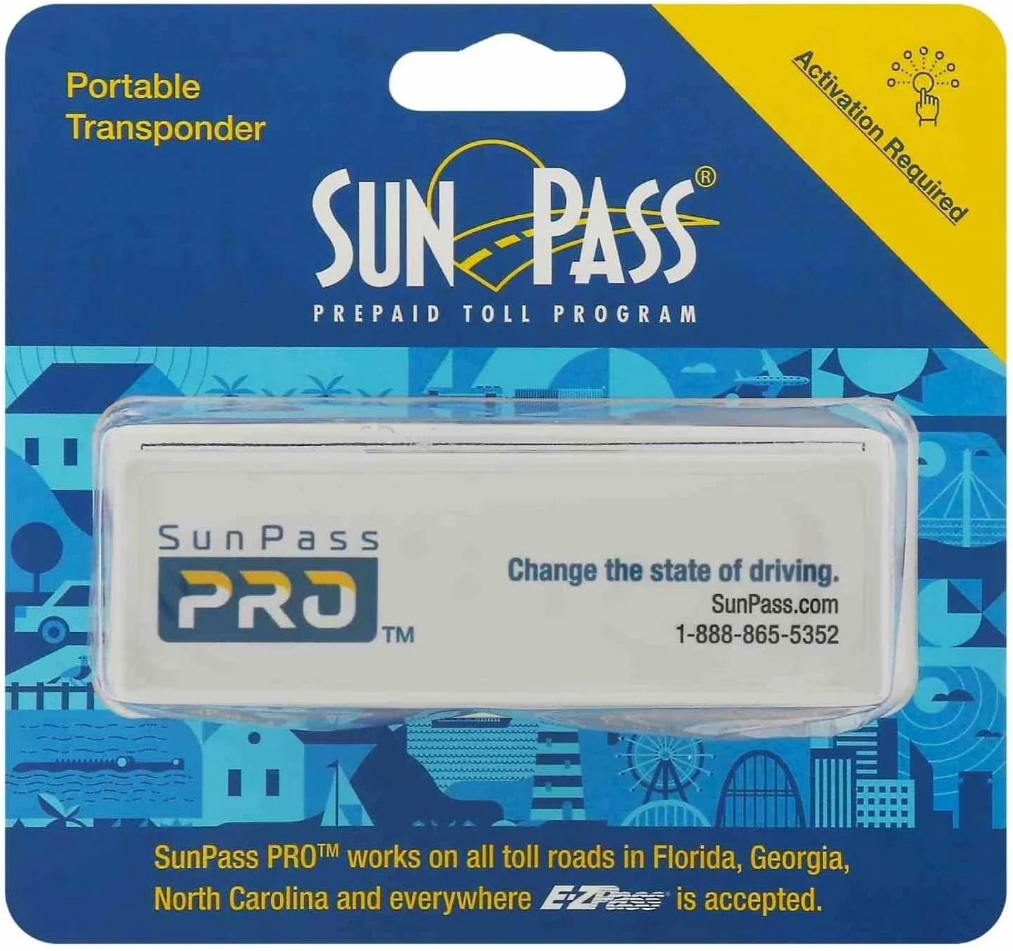 SunPass PRO Transponder Portable Prepaid Toll Program (Works in Florida, Georgia, North Carolina and EZPass-accepted areas)