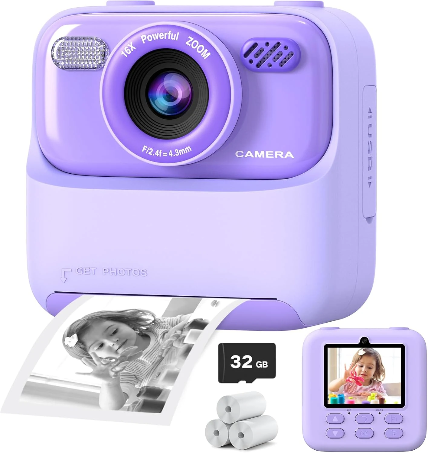 Kids Instant Digital Cameras for Boys and Girls, 1080P HD review