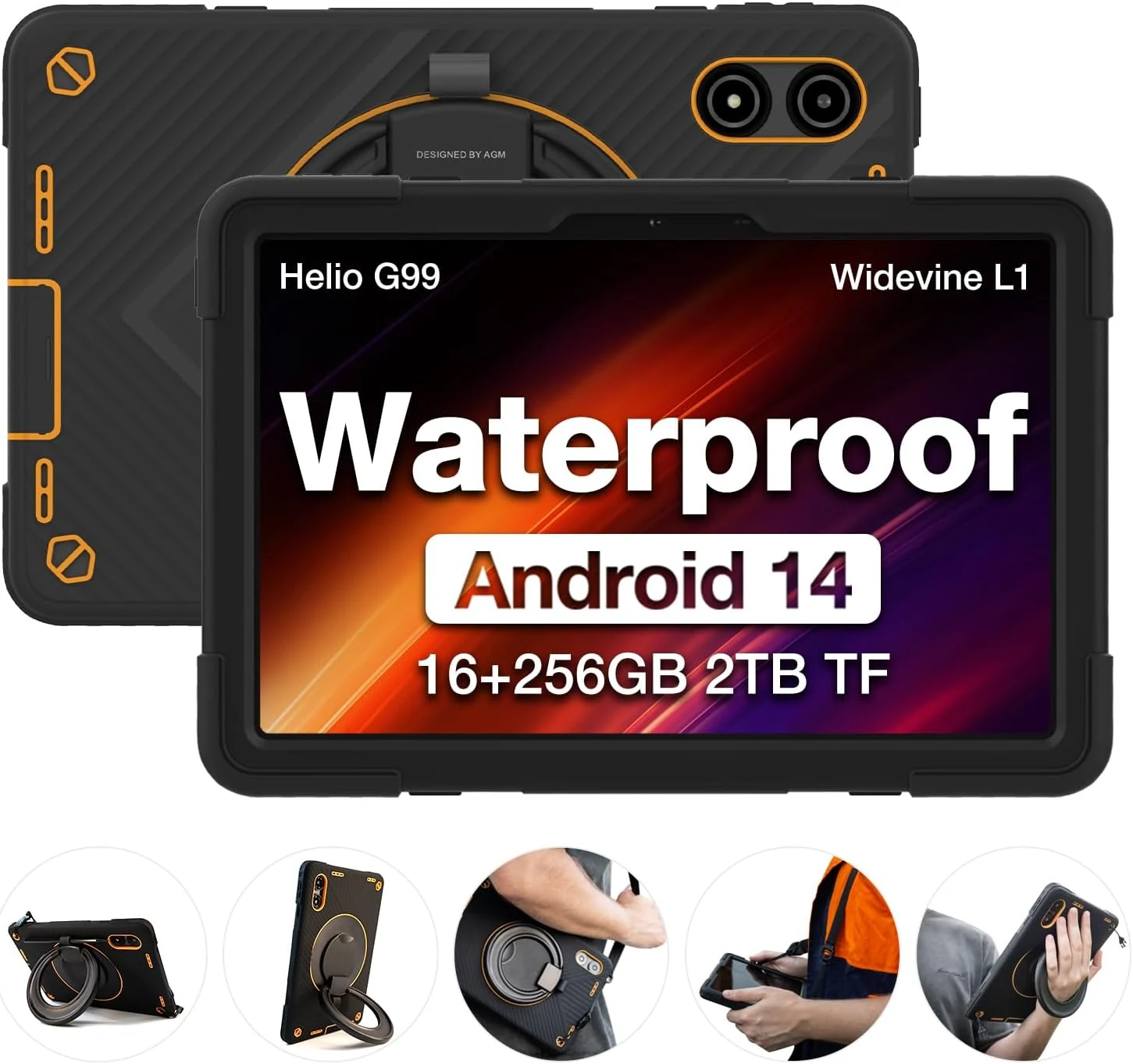AGM PAD P2 Active Rugged Android 14 Tablet with Case