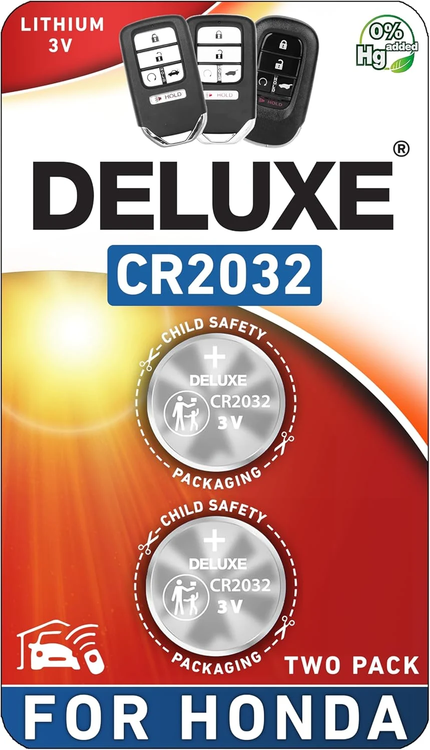 Key Fob Replacement Batteries for Honda (CRV Civic Accord Pilot Odyssey HRV Fit Passport Ridgeline Crosstour Insight Clarity CRZ) Smart Remote (Pack of 2)