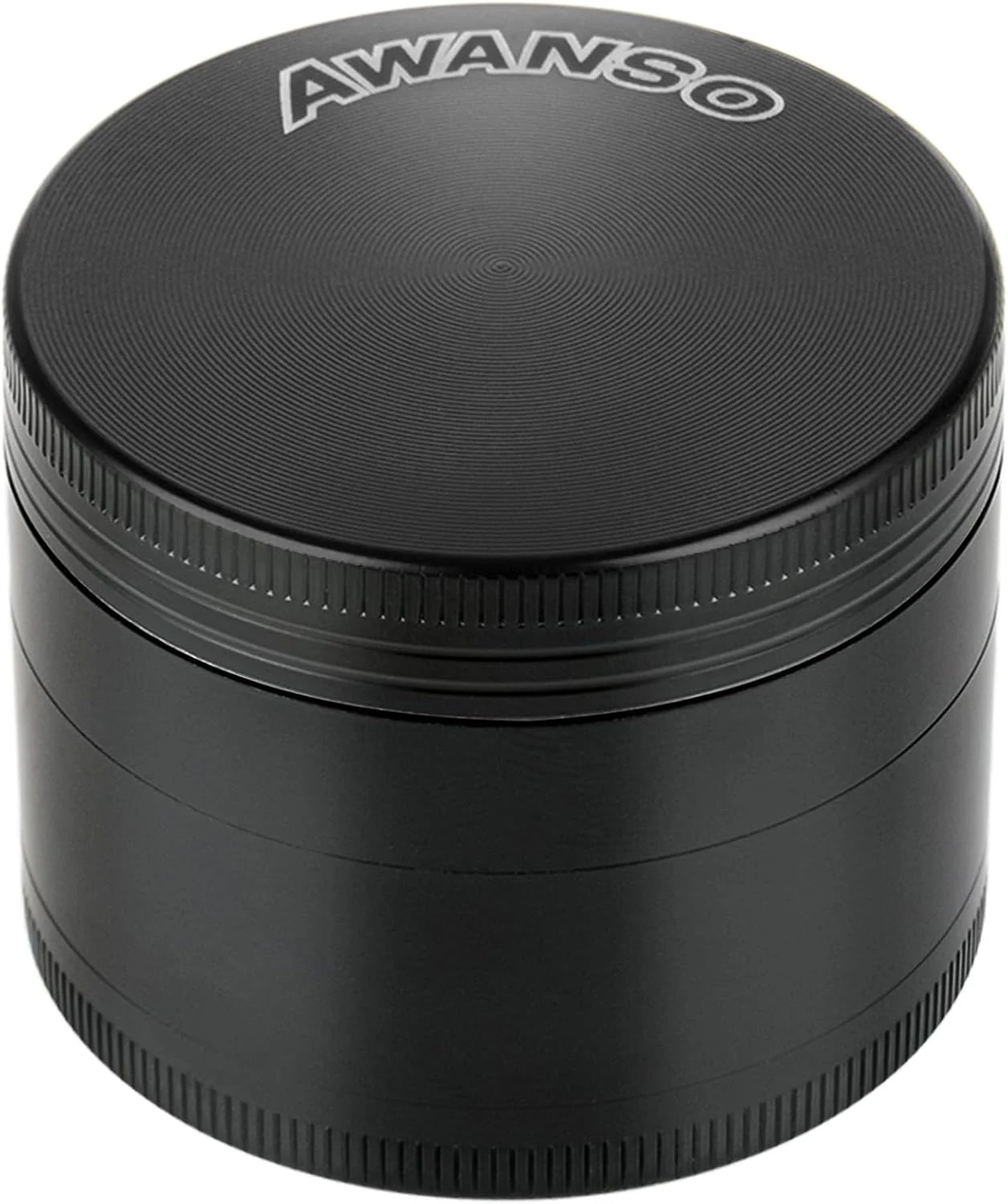 2" Grinder, Screen-Free, 3-Piece 4-Part Design, Zinc Alloy Grinder for Kitchen Spice, Black