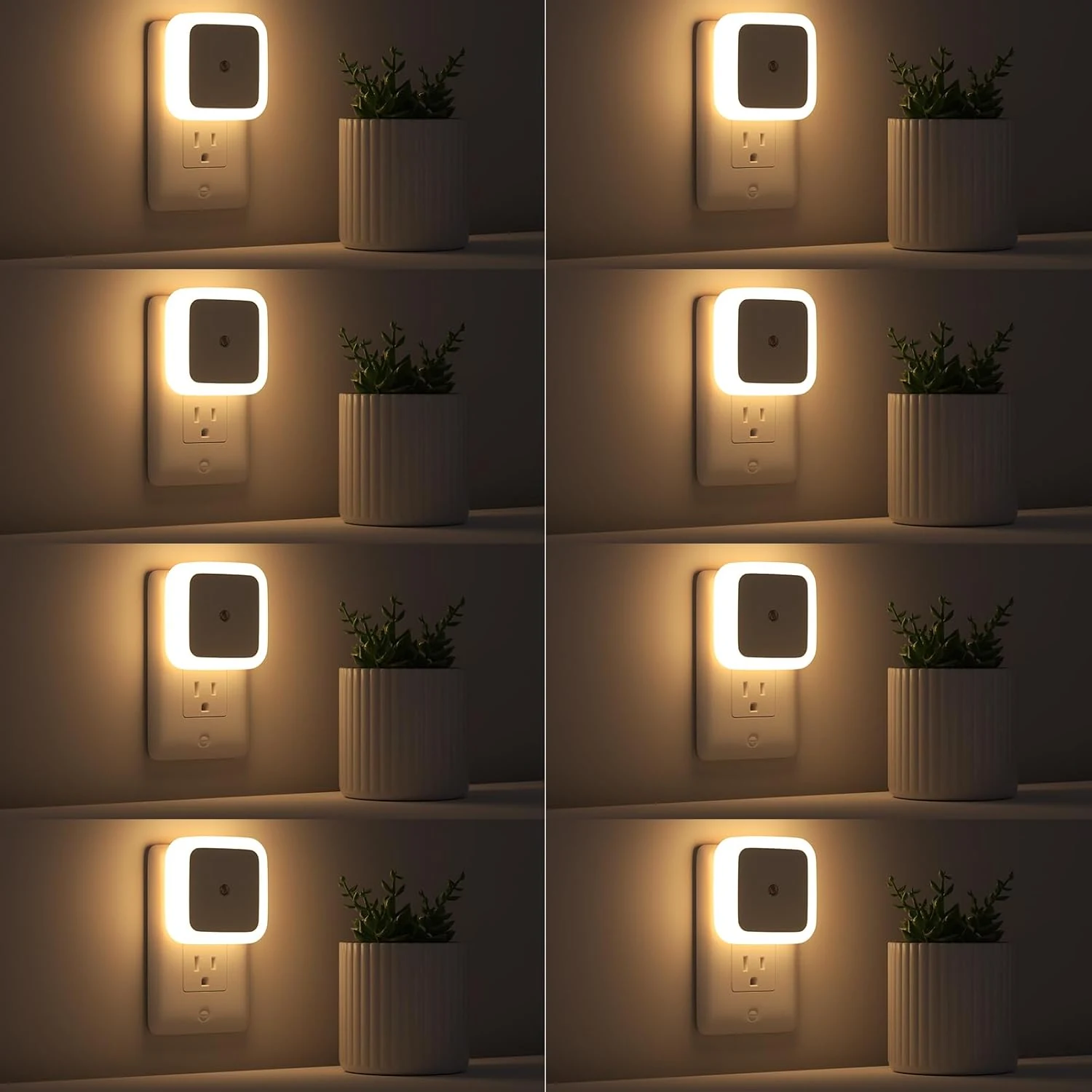 Sujeet Night Light, Night Lights Plug into Wall 8-Pack, Nightlight Plug in Night Light, Dusk to Dawn Night Lamp Led (Warm White)
