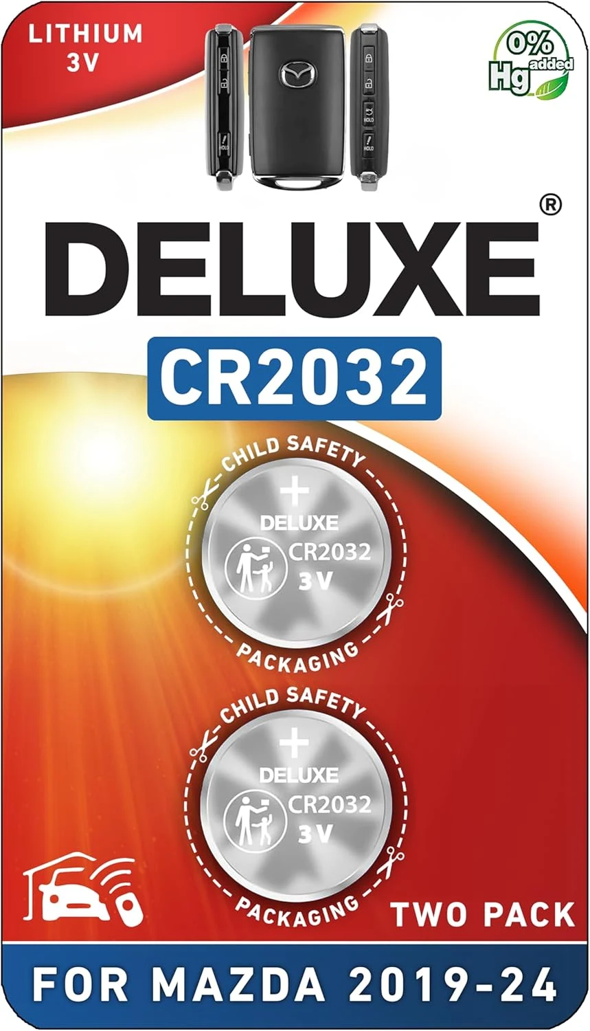 Key Fob Replacement Batteries for Mazda (2019-2025) 3 6 CX-5 CX-30 CX-9 CX-50 CX-90 CX-3 CX-70 MX-5 Miata (Pack of 2) Smart Remote
