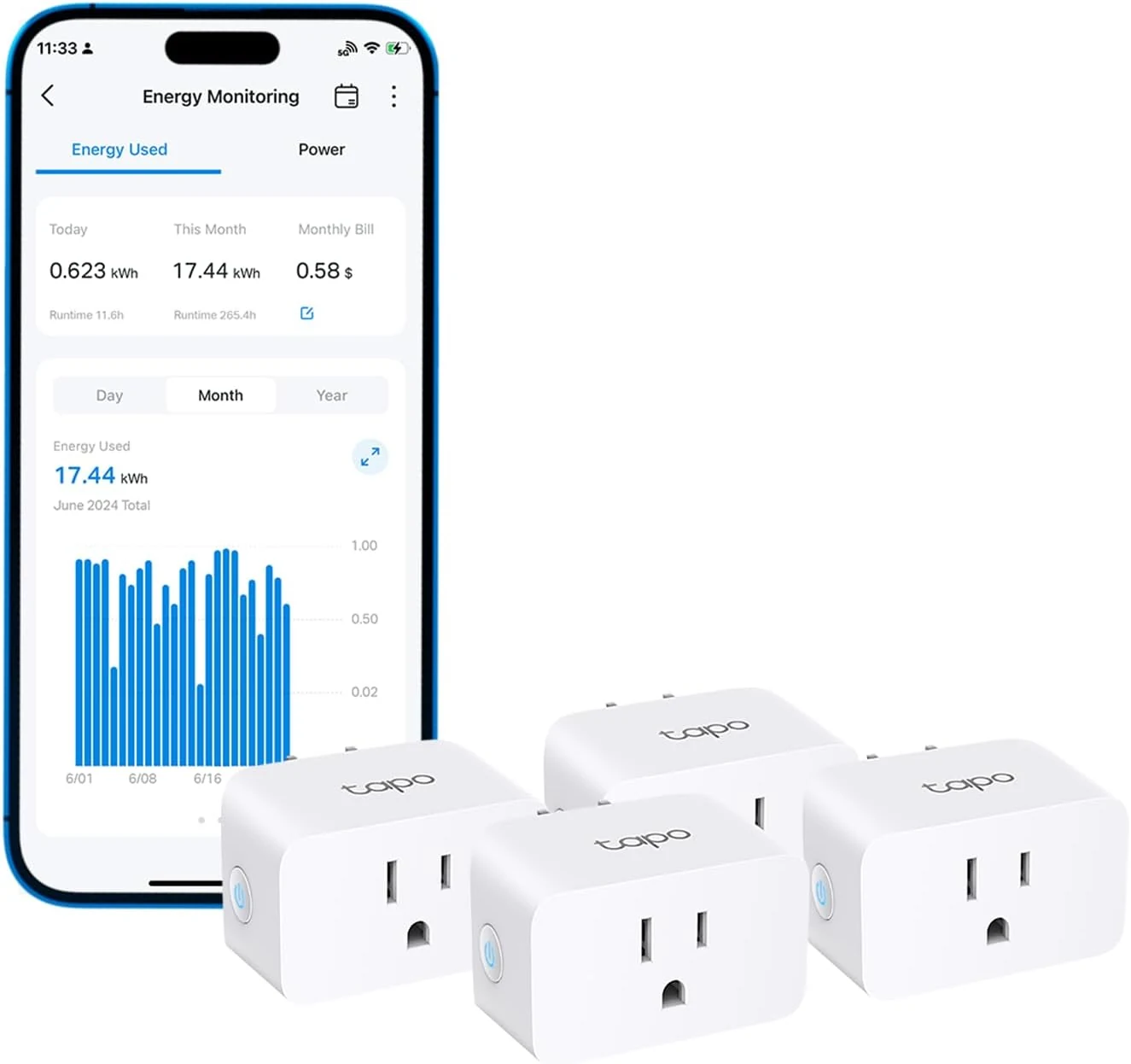 TP-Link Tapo Smart Plug Wi-Fi Mini (Energy Monitoring) 4-Pack