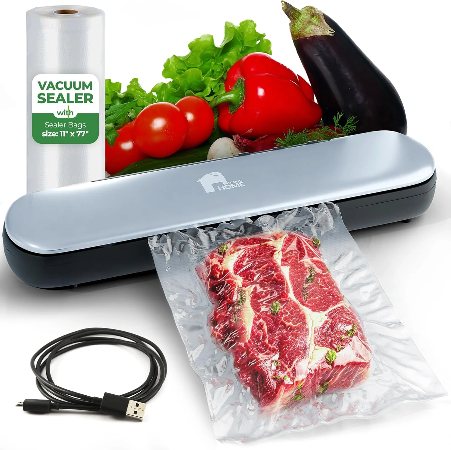 EconoHome Cordless Food Vacuum Sealer Machine