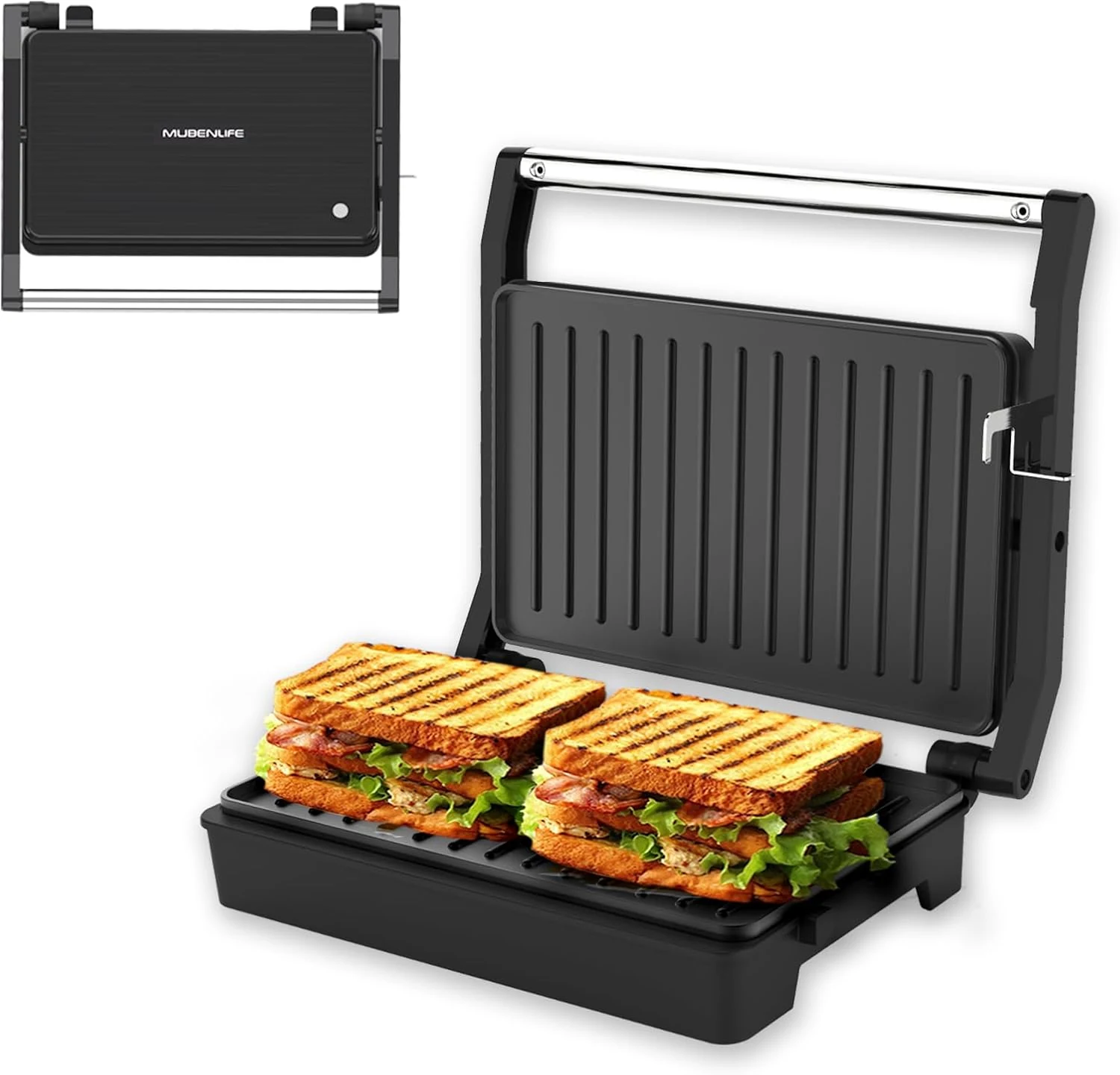 MUBENLIFE mini panini press contact grill (GT59)