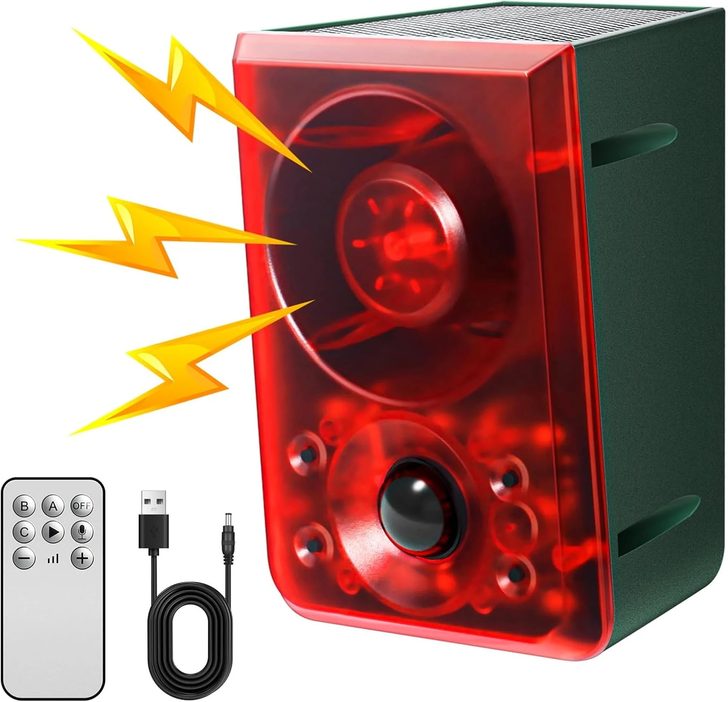 OUDAER Solar Outdoor Motion Sensor Alarm (Dog Barking and Gunshot Sounds)
