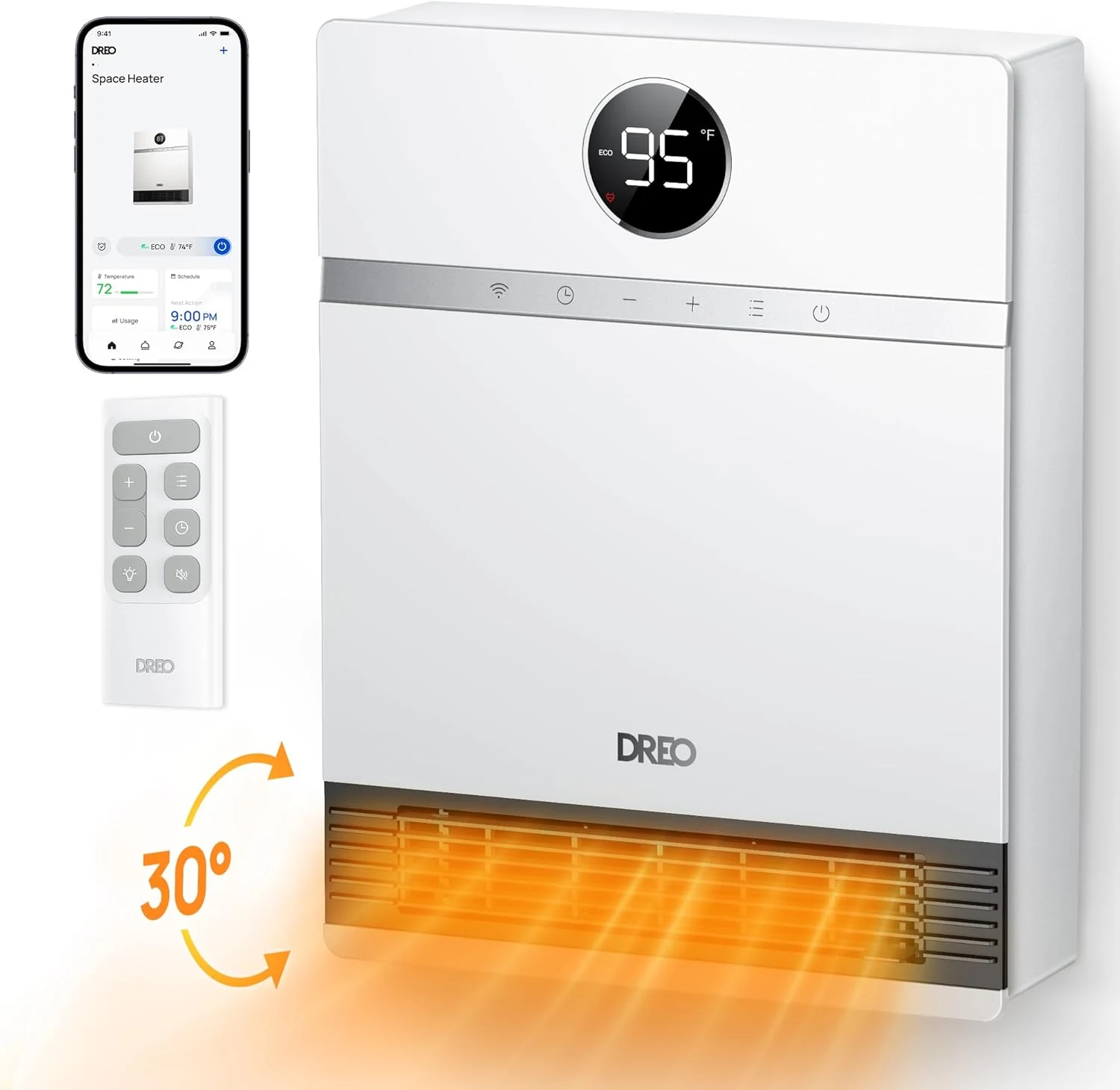 DREO Smart Wall Heater, IP24 Electric PTC Space Heaters for review