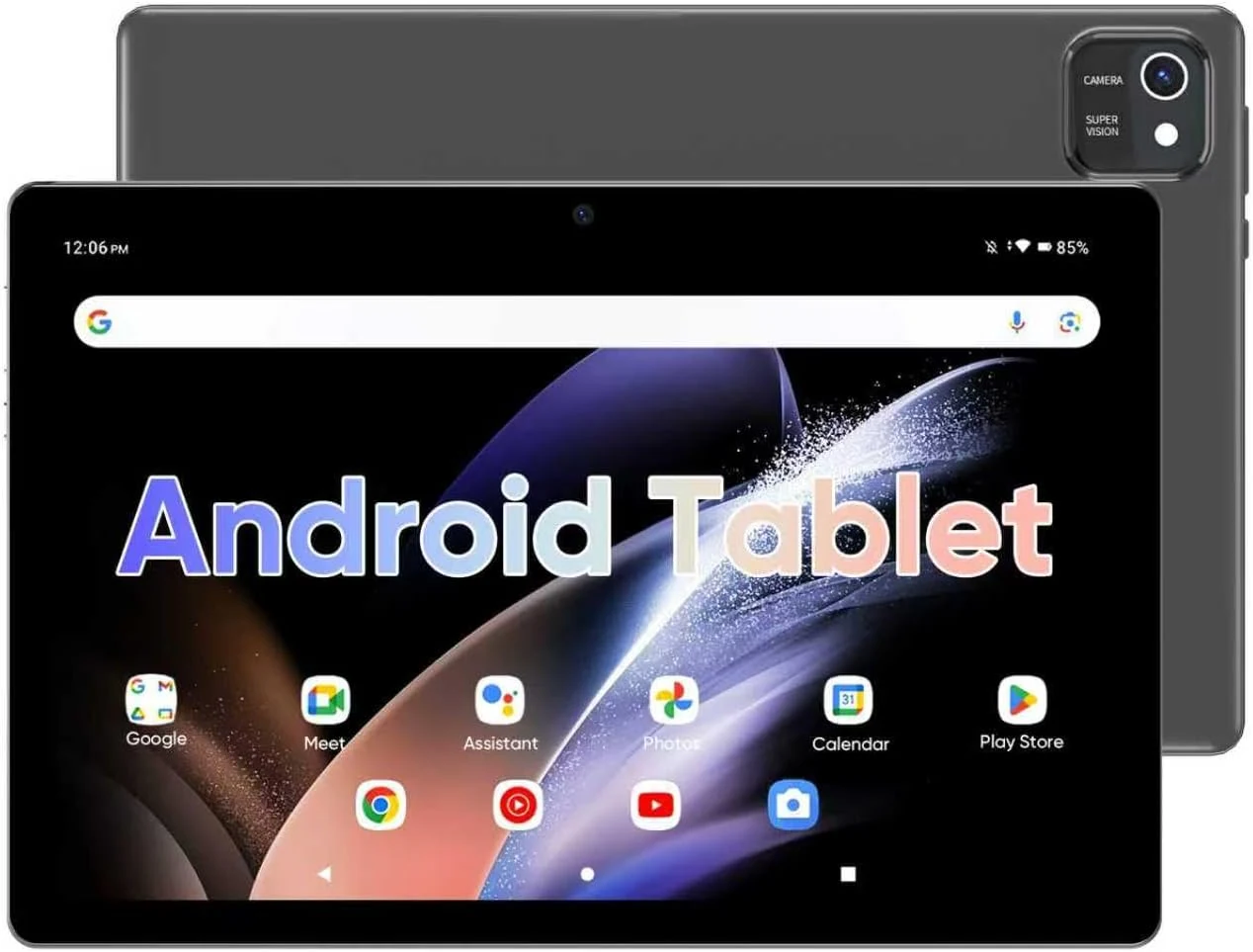 Tablet 10 inch Android Tablets, 6GB RAM 64GB ROM 512GB Expand, Quad-Core Processor, 1280x800 LCD Touch Screen, WiFi, Dual Camera, BT, 6000mAh Battery (Gray)