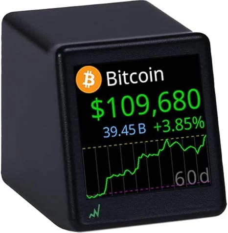 CryptoTicr Bitcoin Ticker (1.54" Wi‑Fi Crypto Price Display for 1,000+ Coins)
