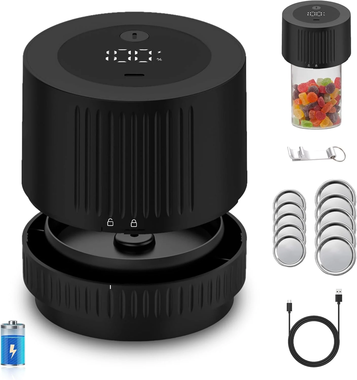 KIMWUVI Electric Mason Jar Vacuum Sealer Kit