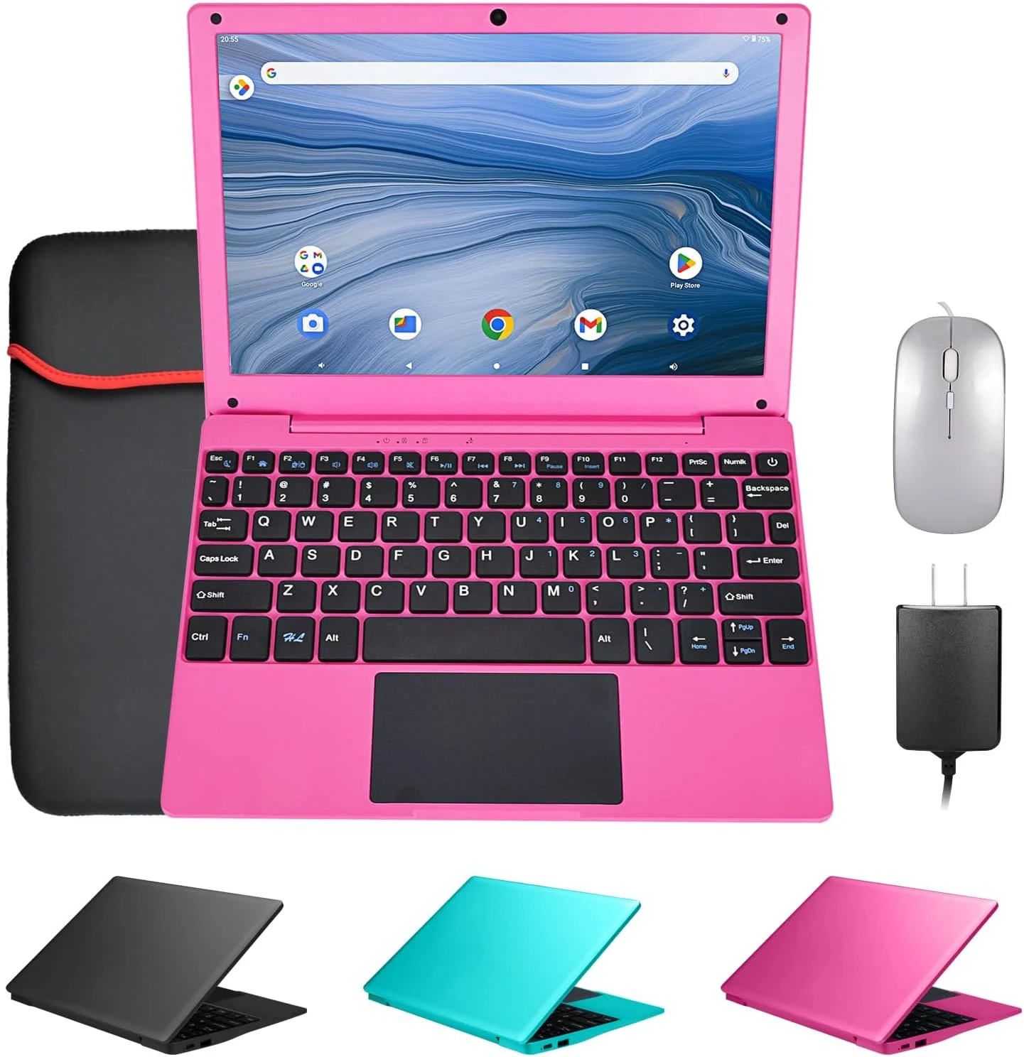 10.1 Inch Mini Netbook, Quad-Core Processor Laptop Computer, 2GB Memory 64GB Storage Android 12 Portable Notebook