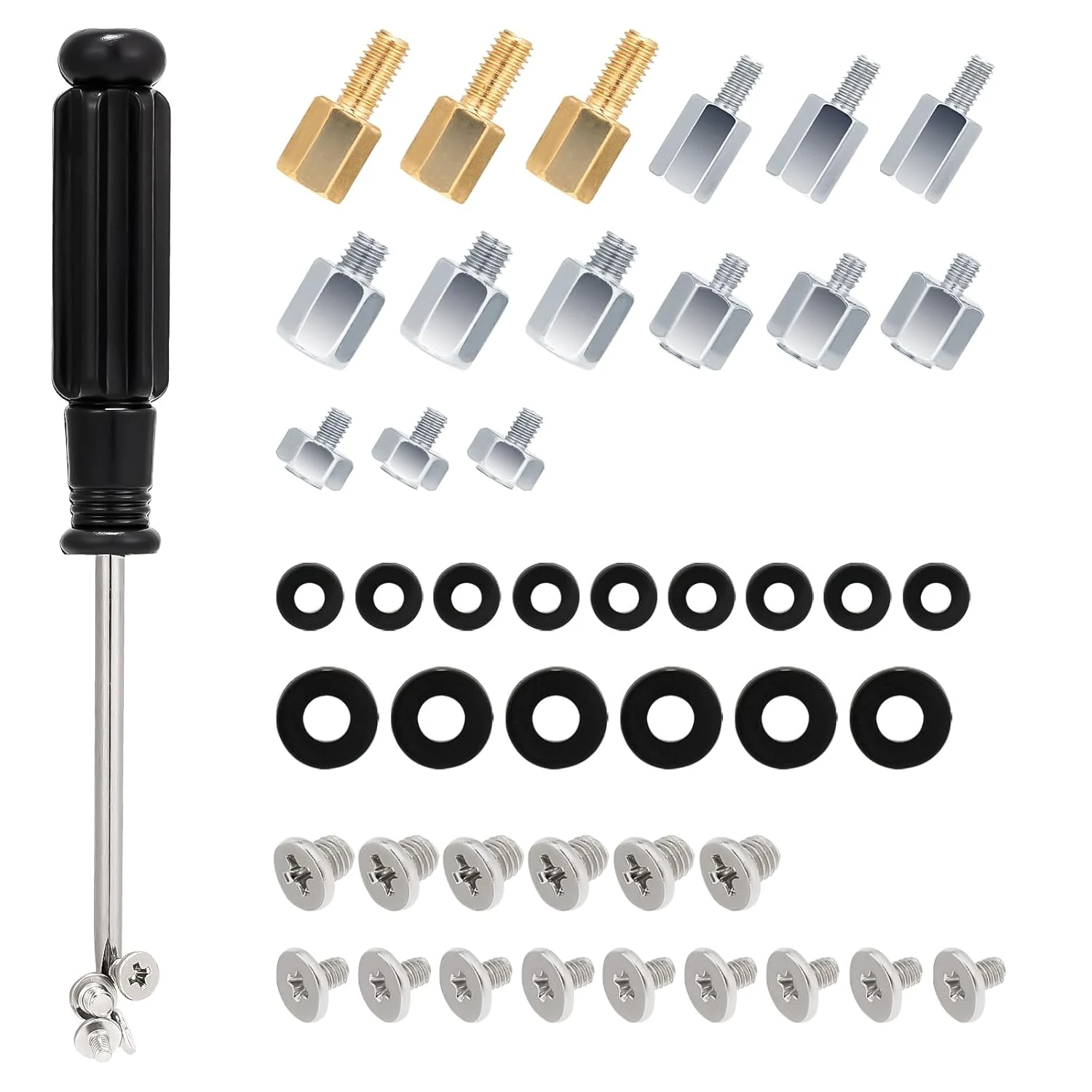46PCS NVME M.2 SSD Mounting Screws M.2 SSD Screw Kit for Asus Gigabyte ASRock Msi Motherboards