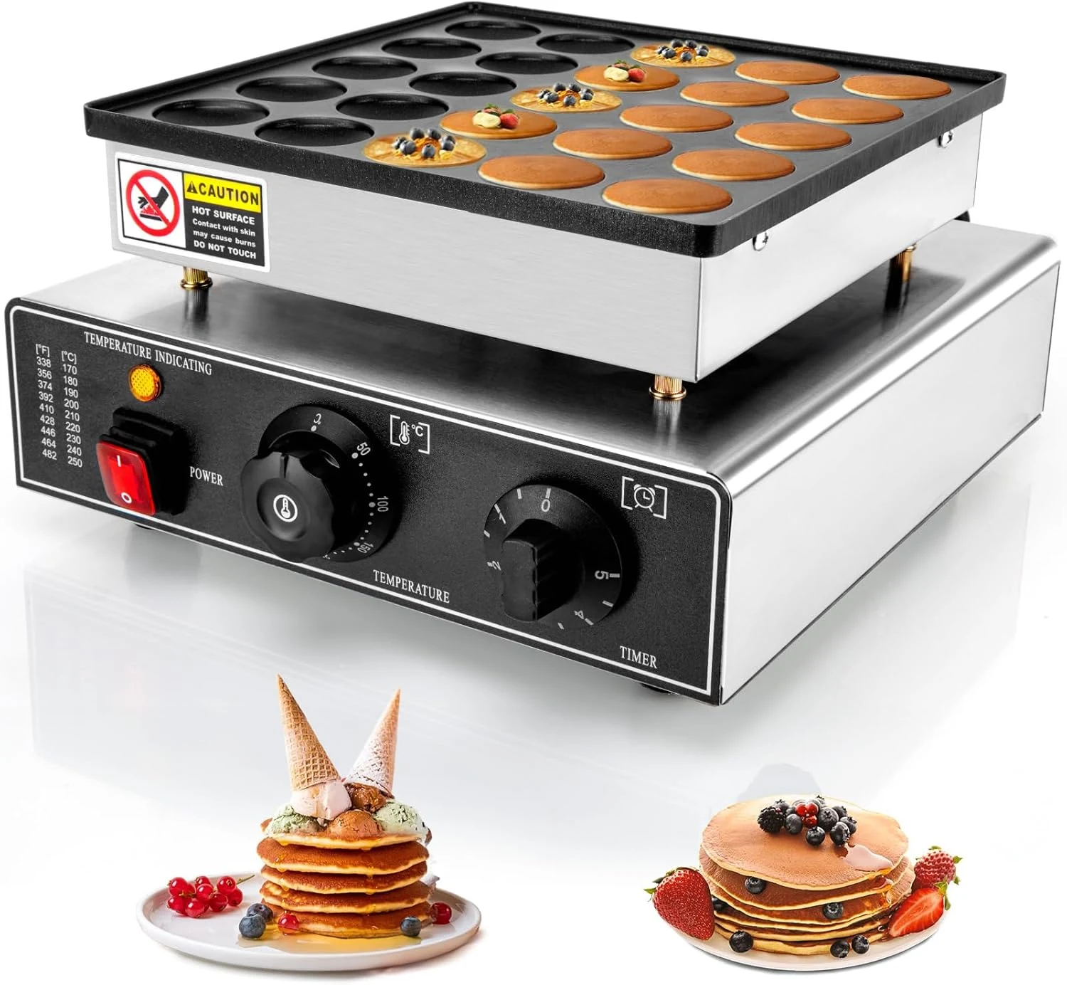 GDDGHS 25PCS Mini Pancakes Maker Machine, 110V 950W Electric Mini Pancake Maker