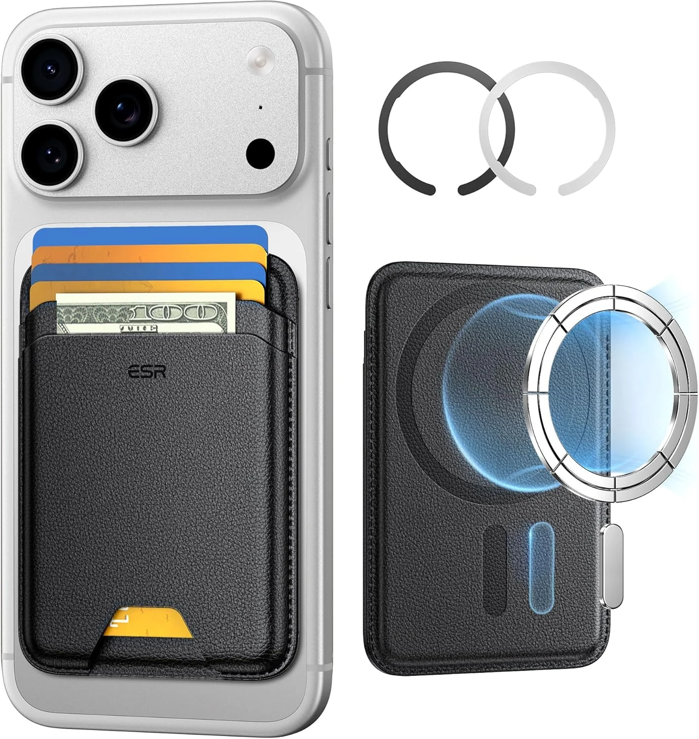 ESR for MagSafe Wallet, 5 Card Holder with RFID Blocking, MagSafe Sticker Included, Slim Magnetic Wallet