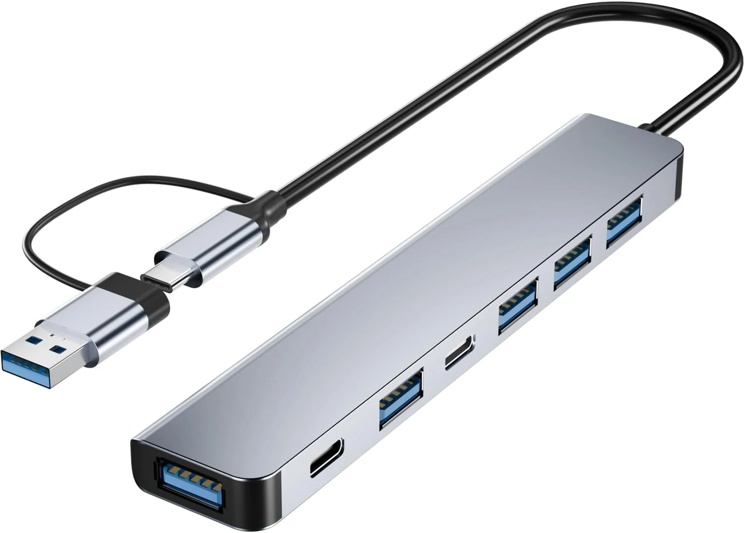 BERLAT Aluminum 7 in 1 USB C & USB Hub with USB 3.0/USB 2.0