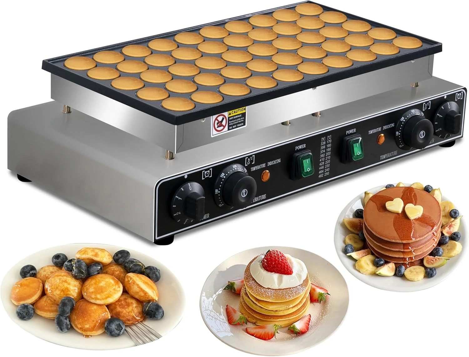 50PCS Mini Pancake Maker, 110V 1900W Commercial 1.8 In Mini Dutch Pancake Maker Machine
