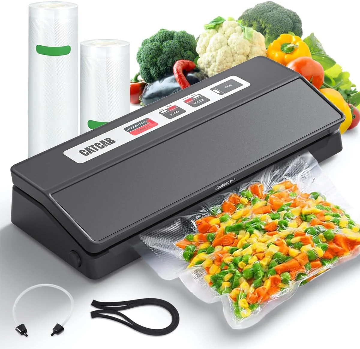 CATCAB Vacuum Sealer Machine for Food Saver, 70kpa Powerful Suction (7-in-1)