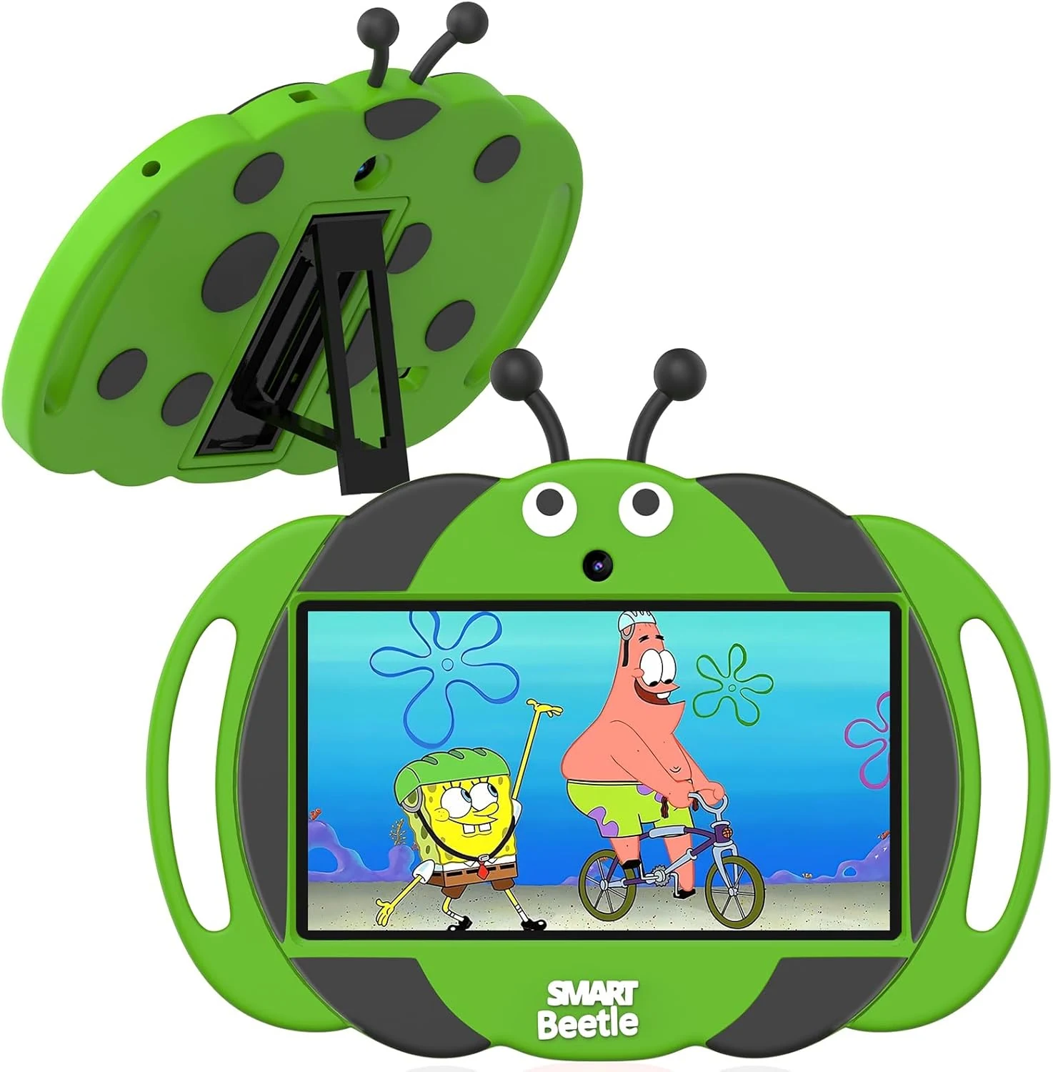 Android 13 Kids Tablet, 7 inch Tablets for Age 3-10, Educational Pad, 32GB ROM Toddler Pad with Shockproof Silicone Case,Parental Control, Bluetooth, WiFi, Dual Camera (Green)