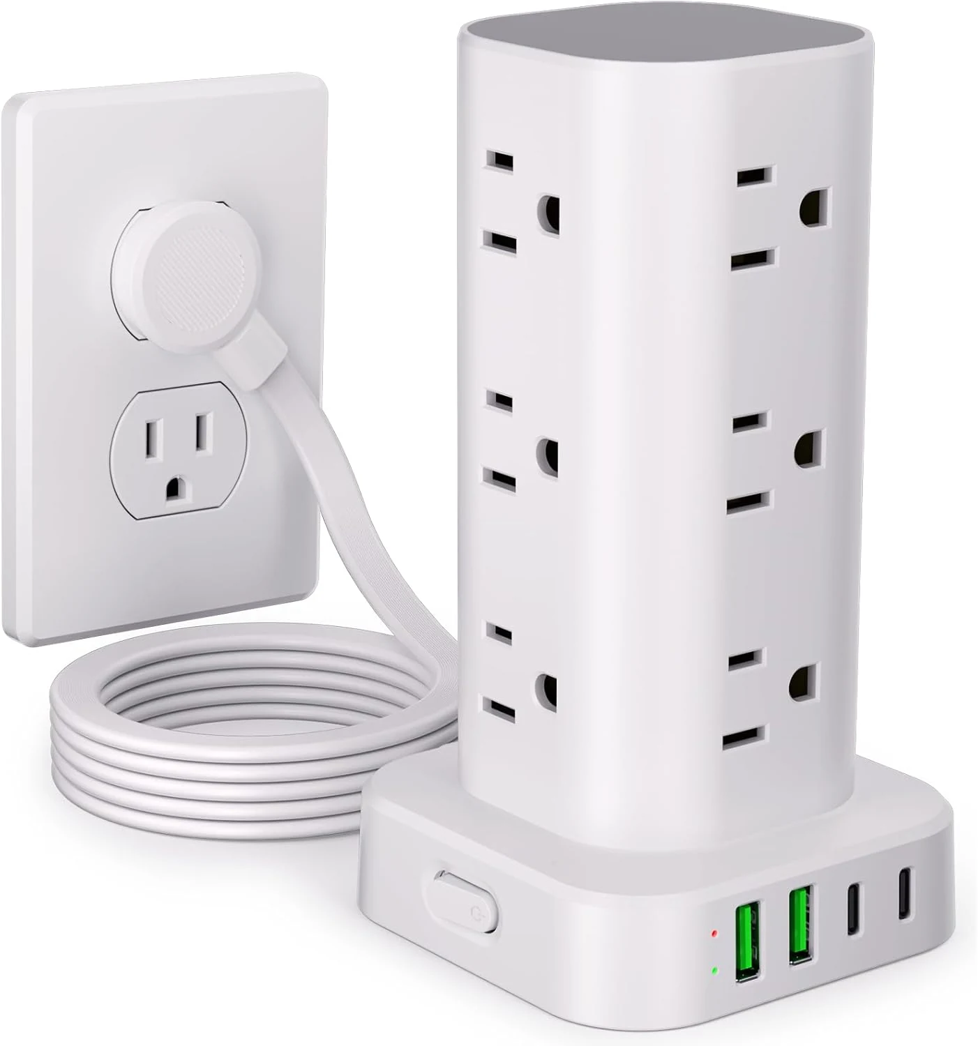 Power Strip Tower with Multiple Outlets, Flat Plug Surge Protector review