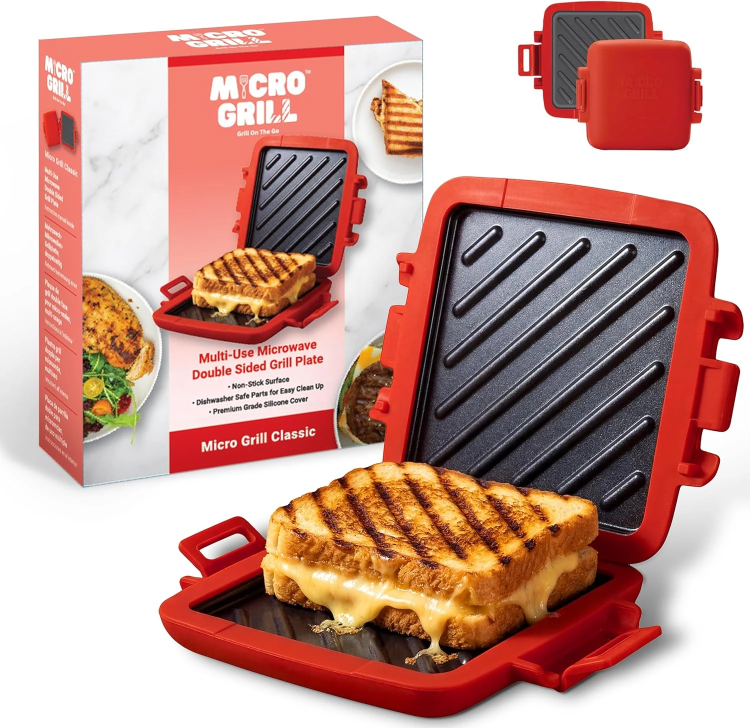 Micro Grill Classic Microwave Sandwich Maker (Microwave Grill, Toaster, 3-Minute Panini Press)