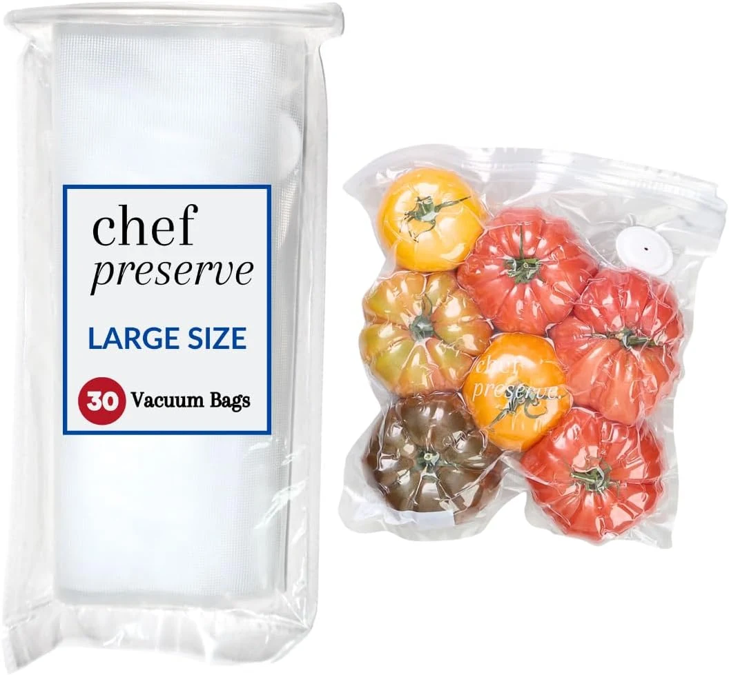 Chef Preserve Reusable Vacuum Sealer Bags for Food (30 Pack, Large 12 x 13 in)