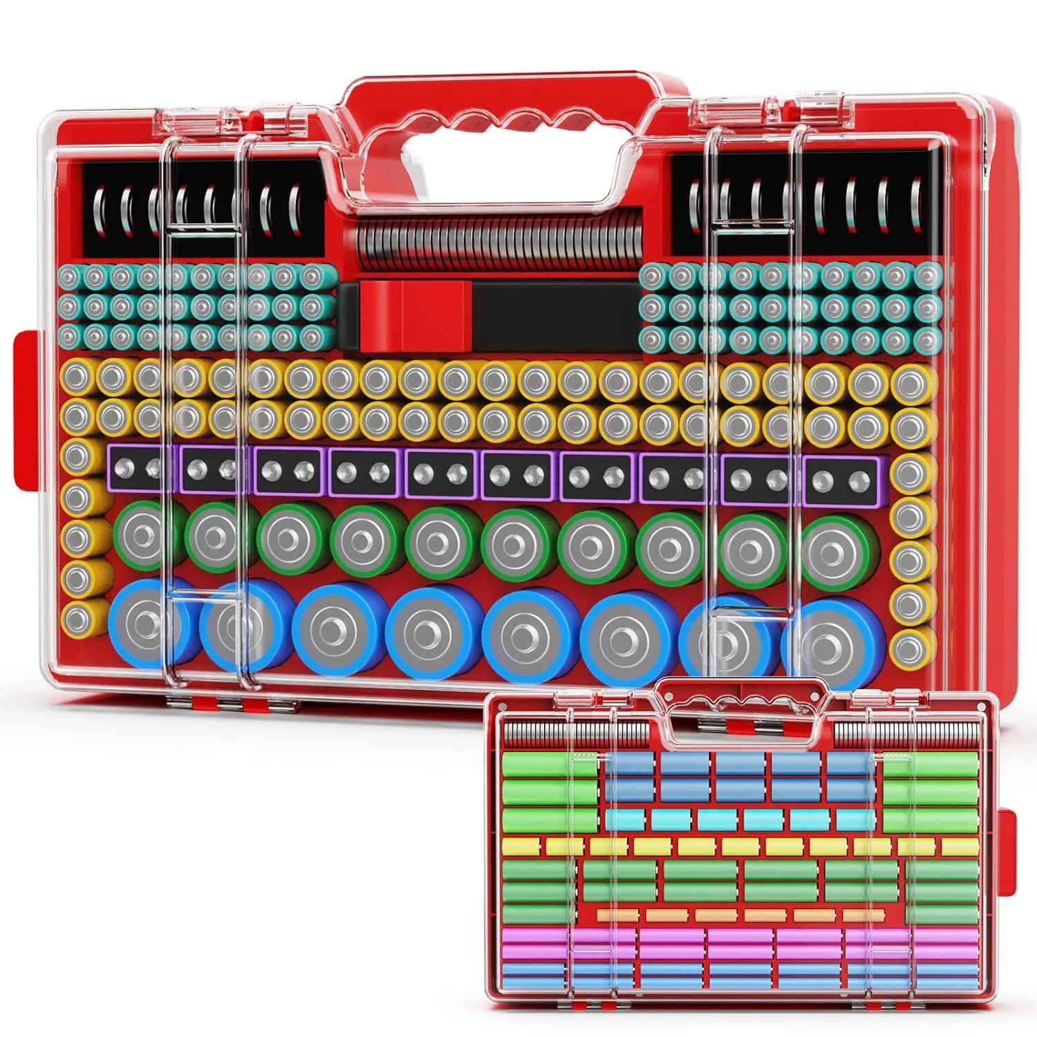 Narotood Battery Organizer Storage Holder Box Case with Tester, Ultra-Large