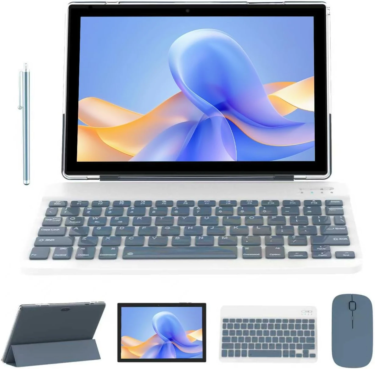 10 inch Tablet with Keyboard 2 in 1 Tablet Android 15