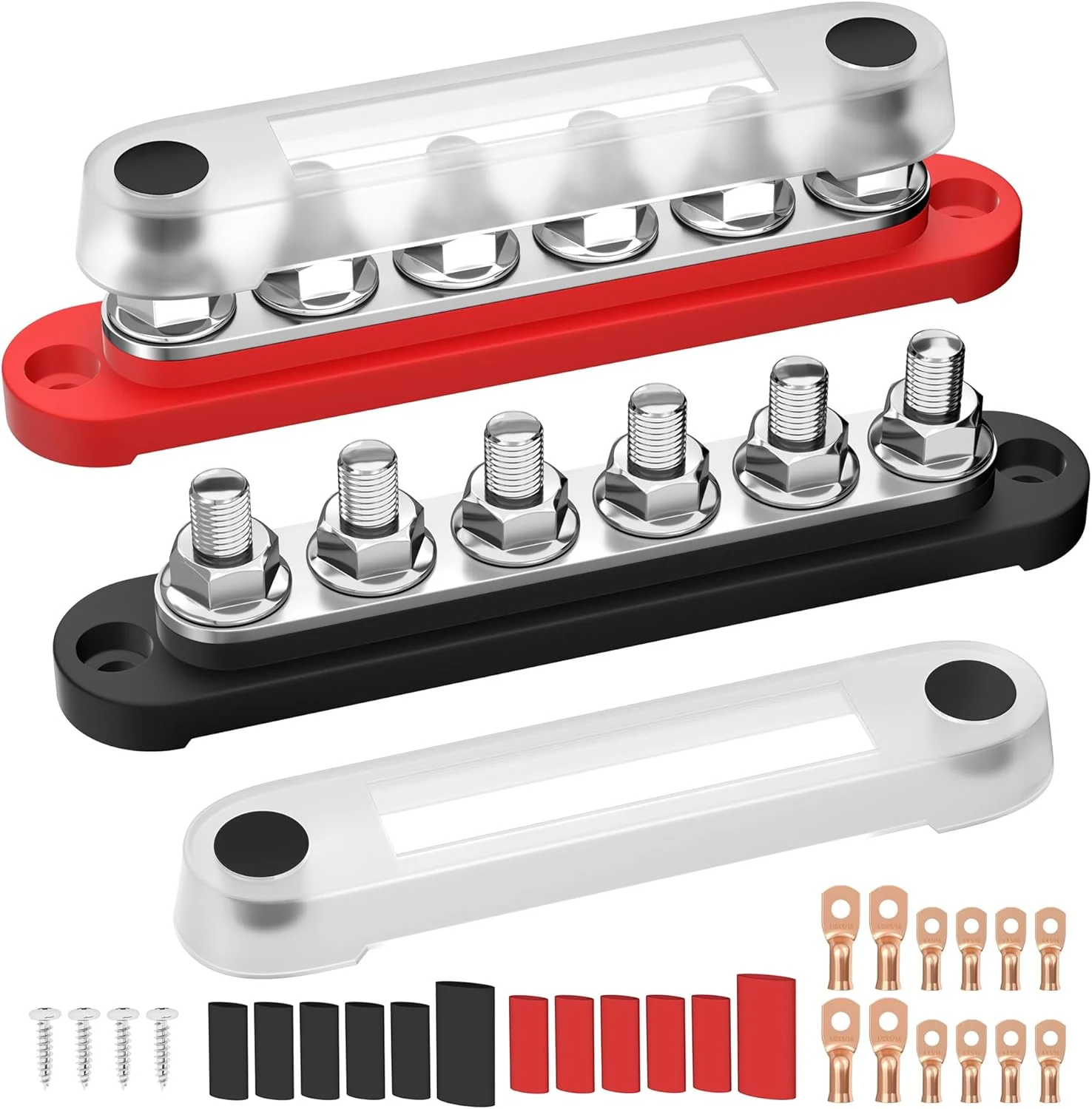 RVMARINEPAT 12V Bus Bar 250A Power Distribution Block (6 x M8 Studs)