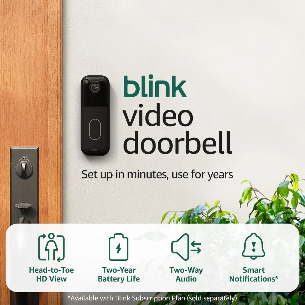 Blink Video Doorbell – Head-to-toe HD view, two-year battery life, and simple setup (Sync Module not included)