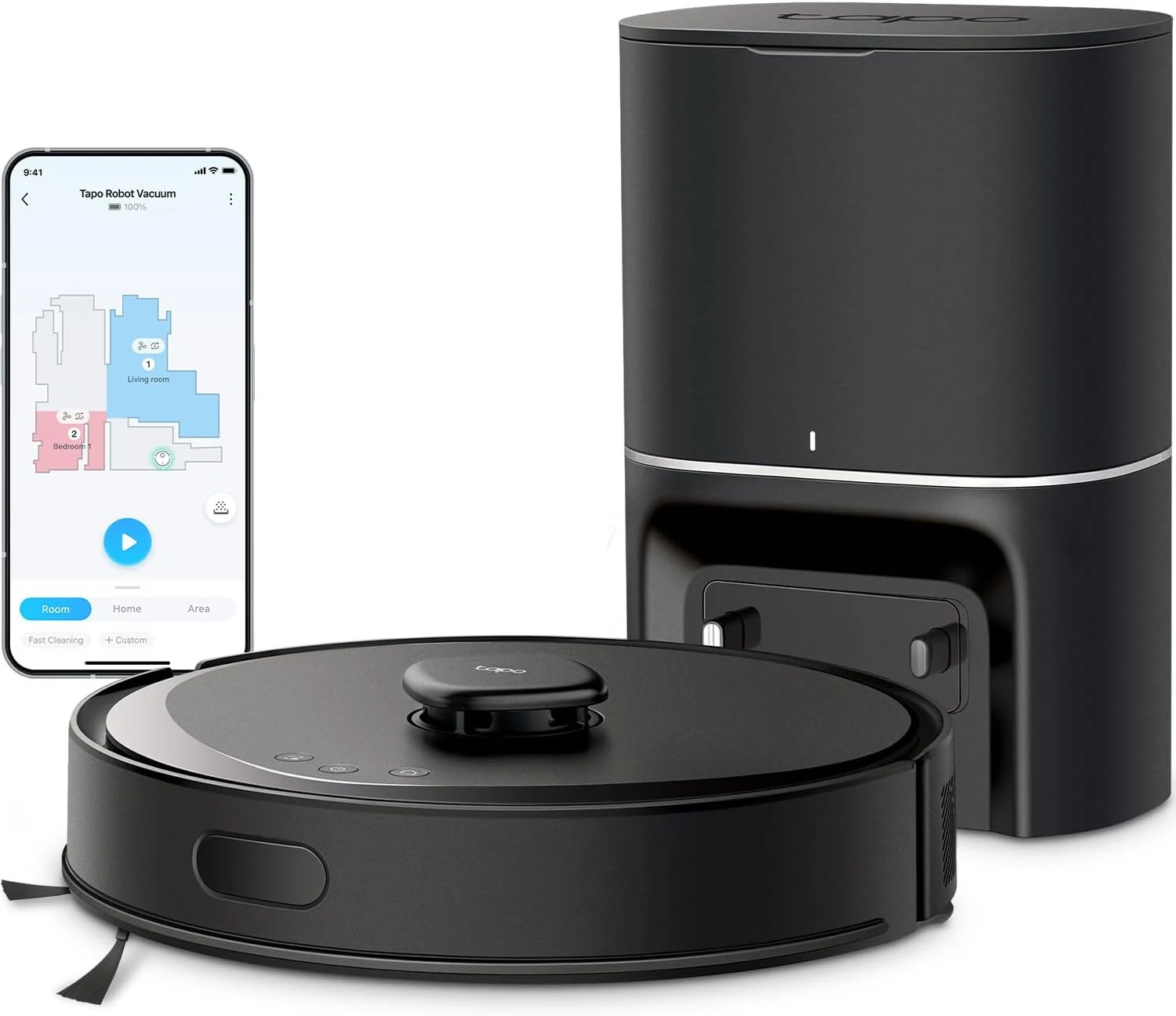 Tapo LiDAR Smart Navigation Robot Vacuum and Mop with Self-Emptying Dock, RV30 Max Plus