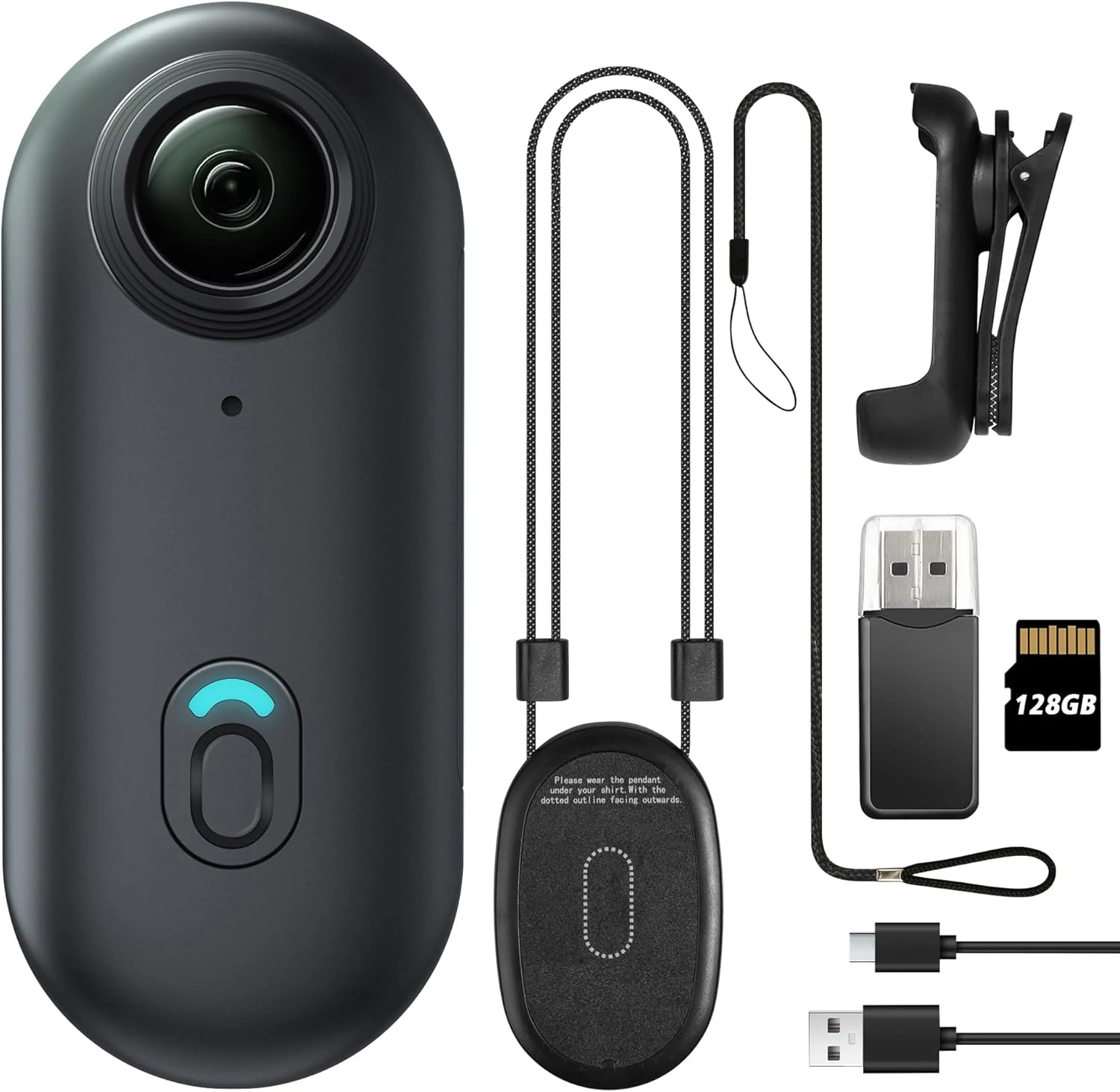 Meoilkolnm Mini Wearable Body Worn Action Camera, FHD 1080P, Thumb Size