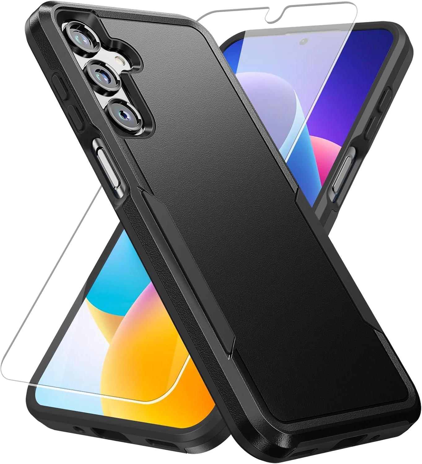 for Samsung Galaxy A16 5G Phone Case, with Screen Protector [Military Grade Drop Tested] Heavy Duty Rugged Shockproof Non-Slip Outdoor Protective Case for Samsung Galaxy A16 5G, Black