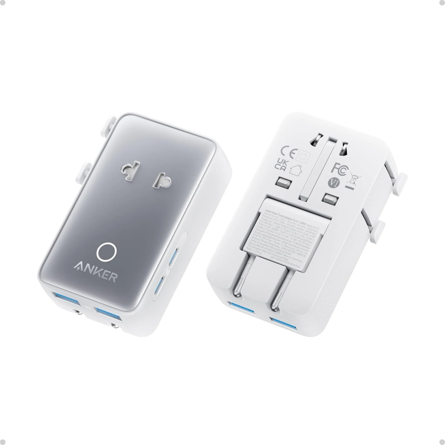 Anker Nano Travel Adapter, 5-Port Power Adapter with 1× 2-Pin